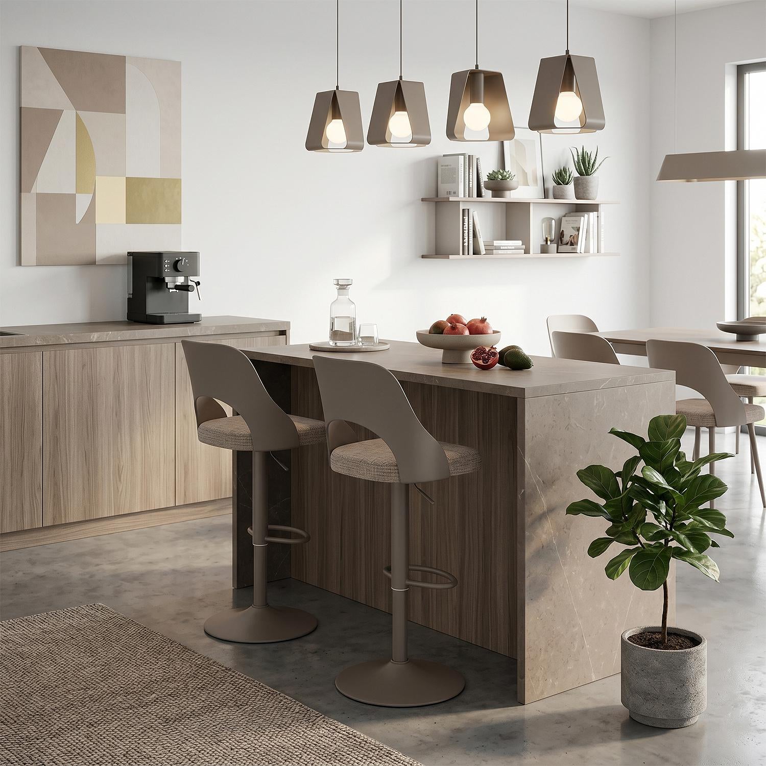 Silla De Bar Dana Lino Taupe
