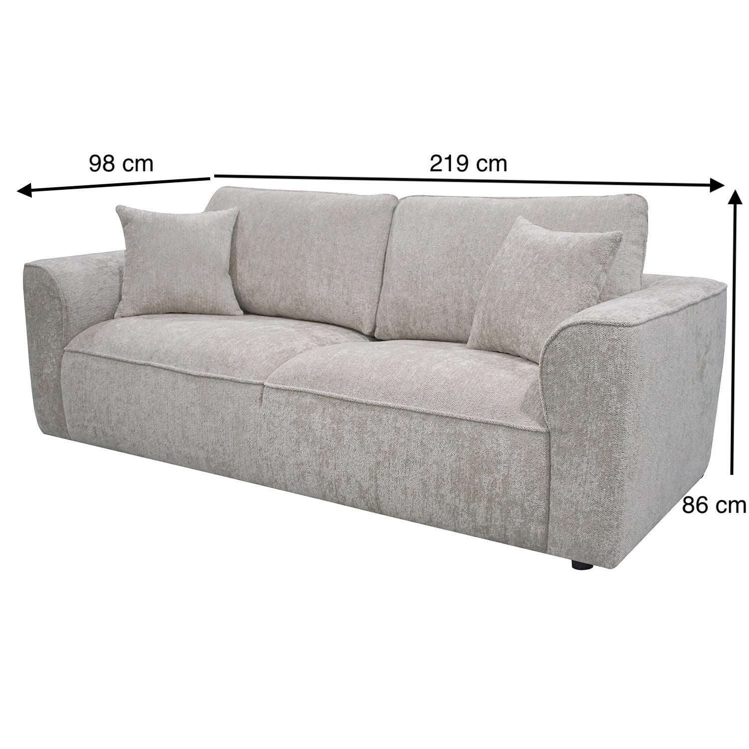 Sofá 3 Puestos Baxter Chenille Beige