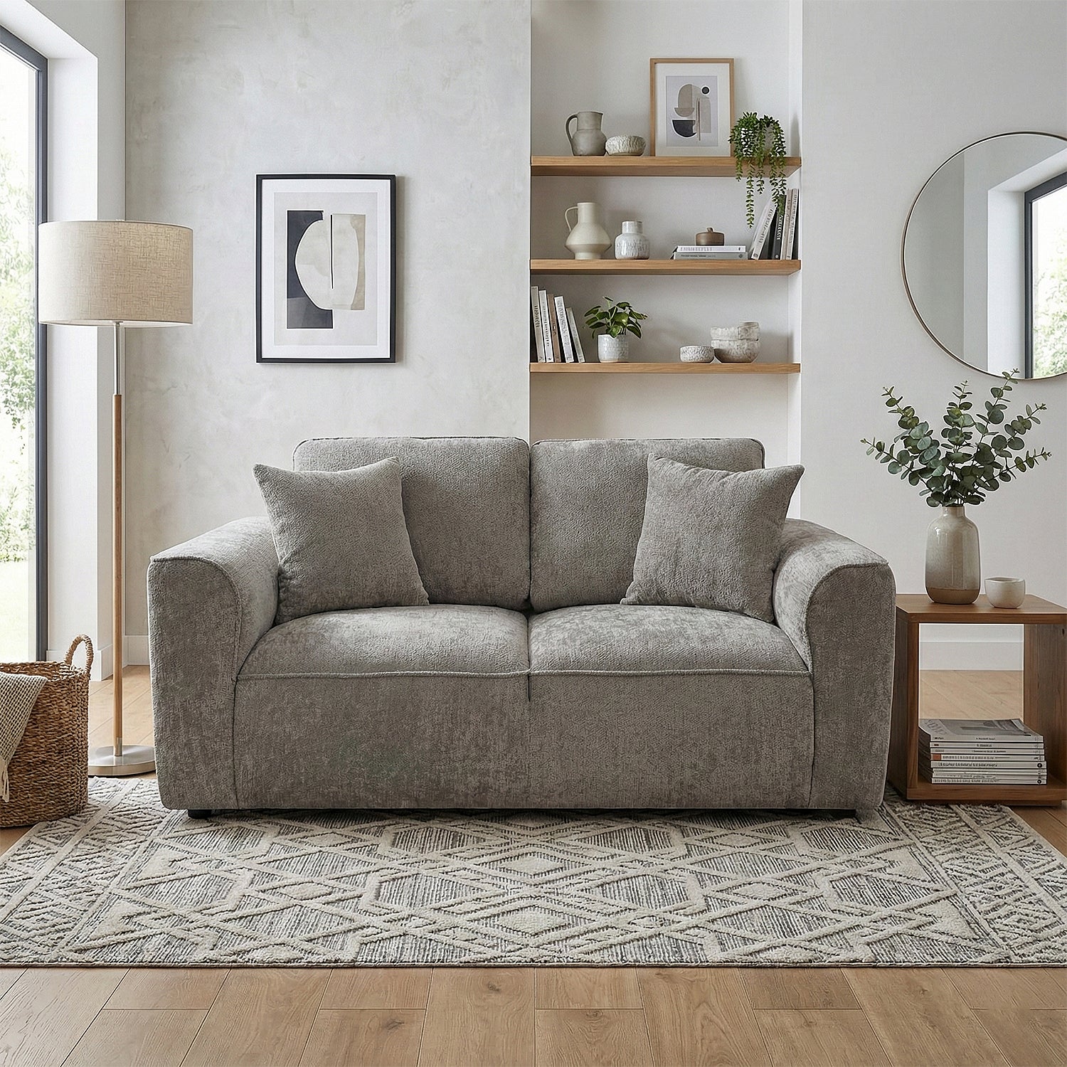 Sofá 2 Puestos Baxter Chenille Gris