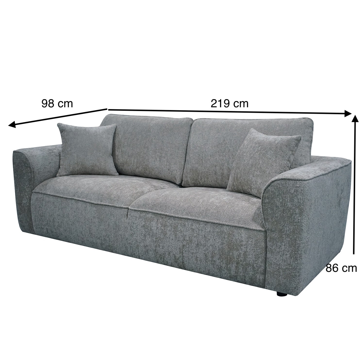 Sofá 3 Puestos Baxter Chenille Gris