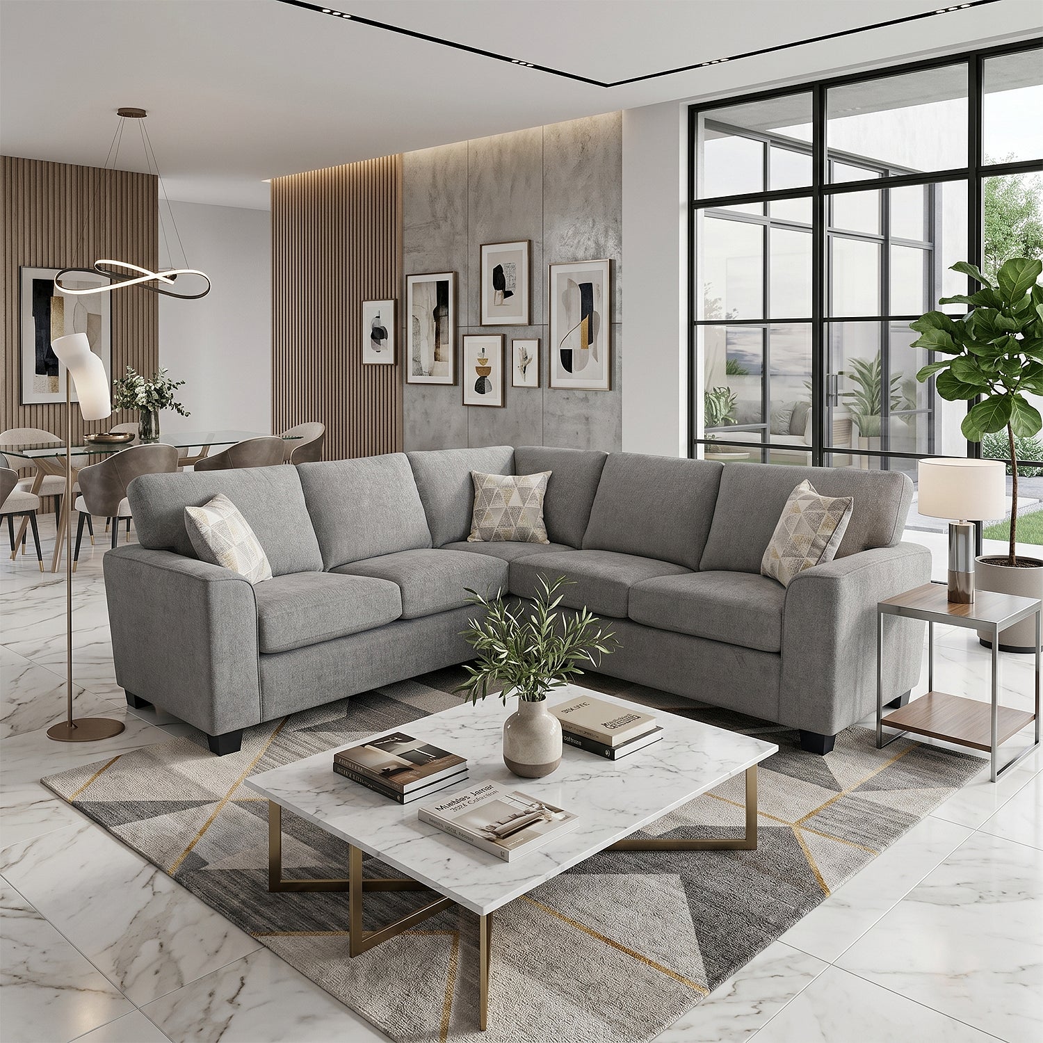 Sala Rinconera Franz Chenille Gris