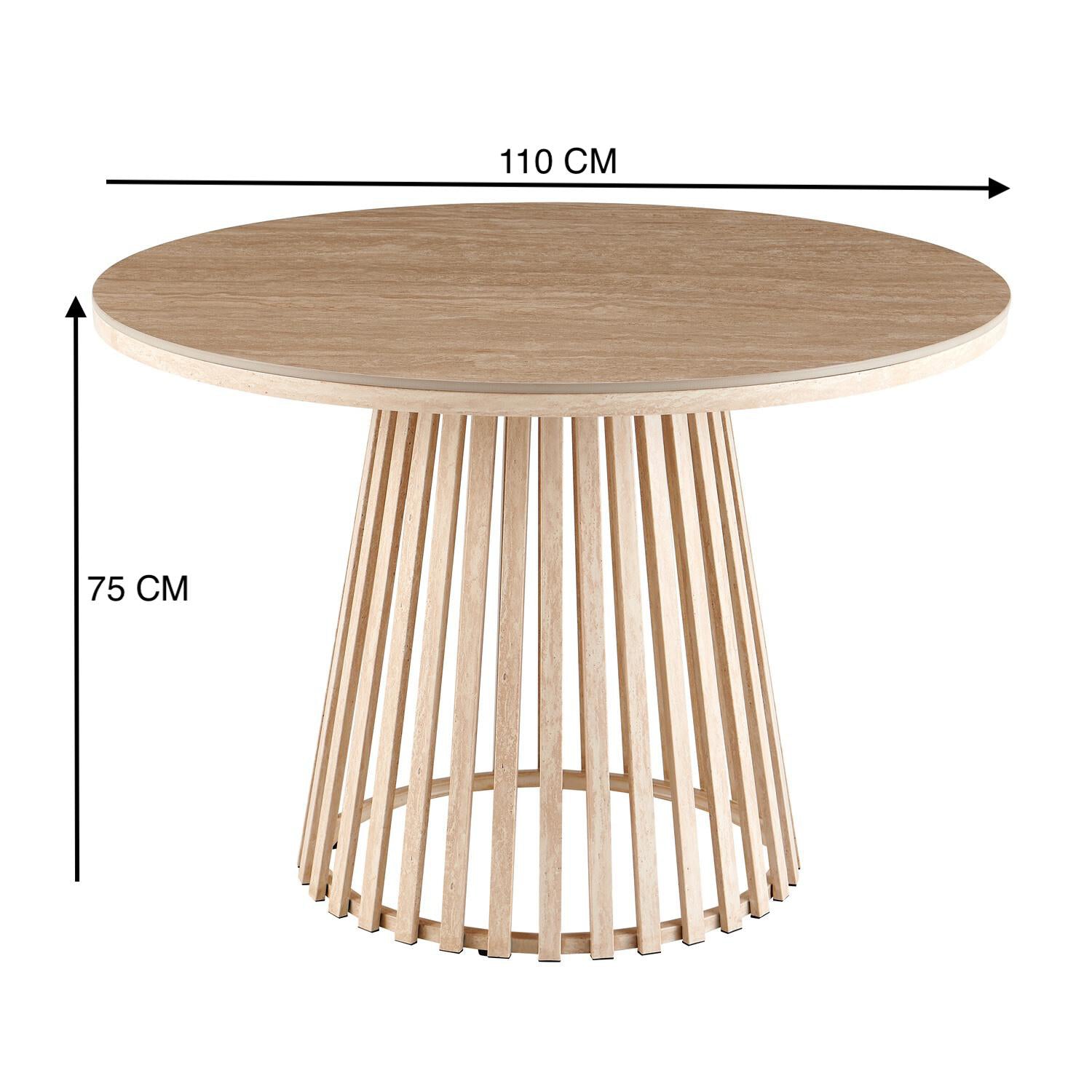 Comedor 4 Puestos Donato Chenille Beige, Marmolado