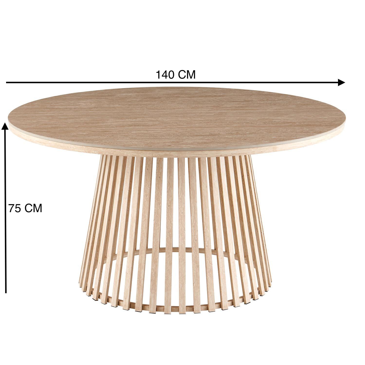 Comedor 6 Puestos Donato Chenille Beige, Natural