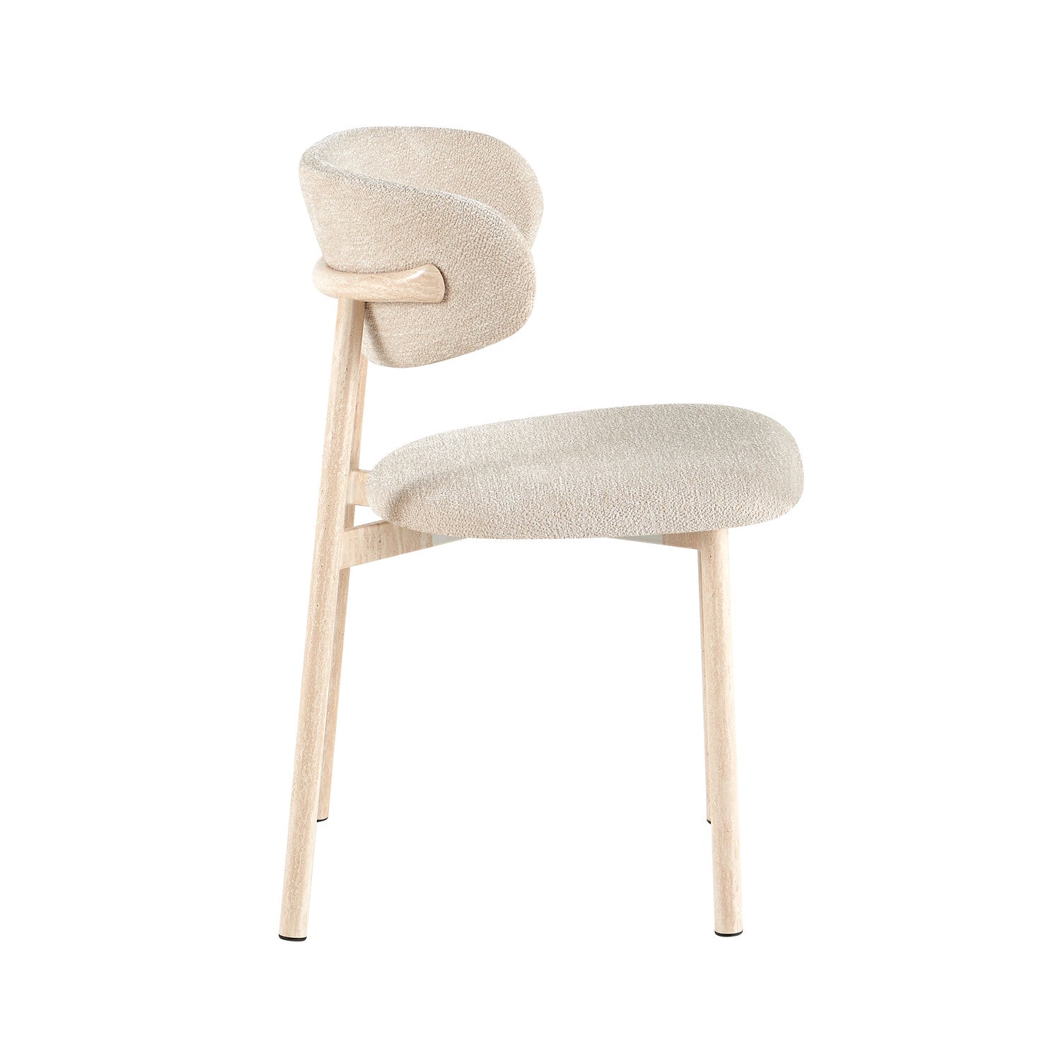 Comedor 6 Puestos Donato Chenille Beige, Natural