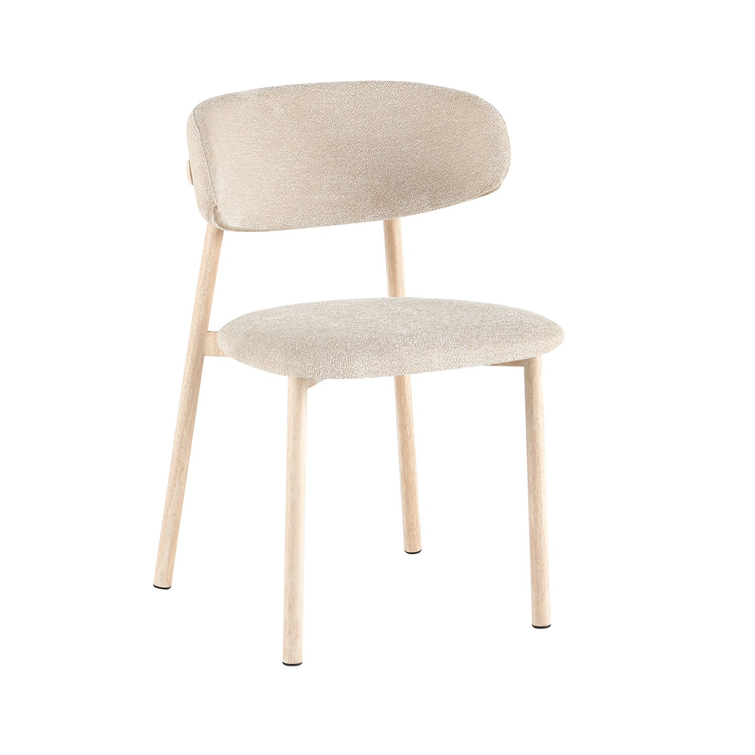 Comedor 6 Puestos Donato Chenille Beige, Natural