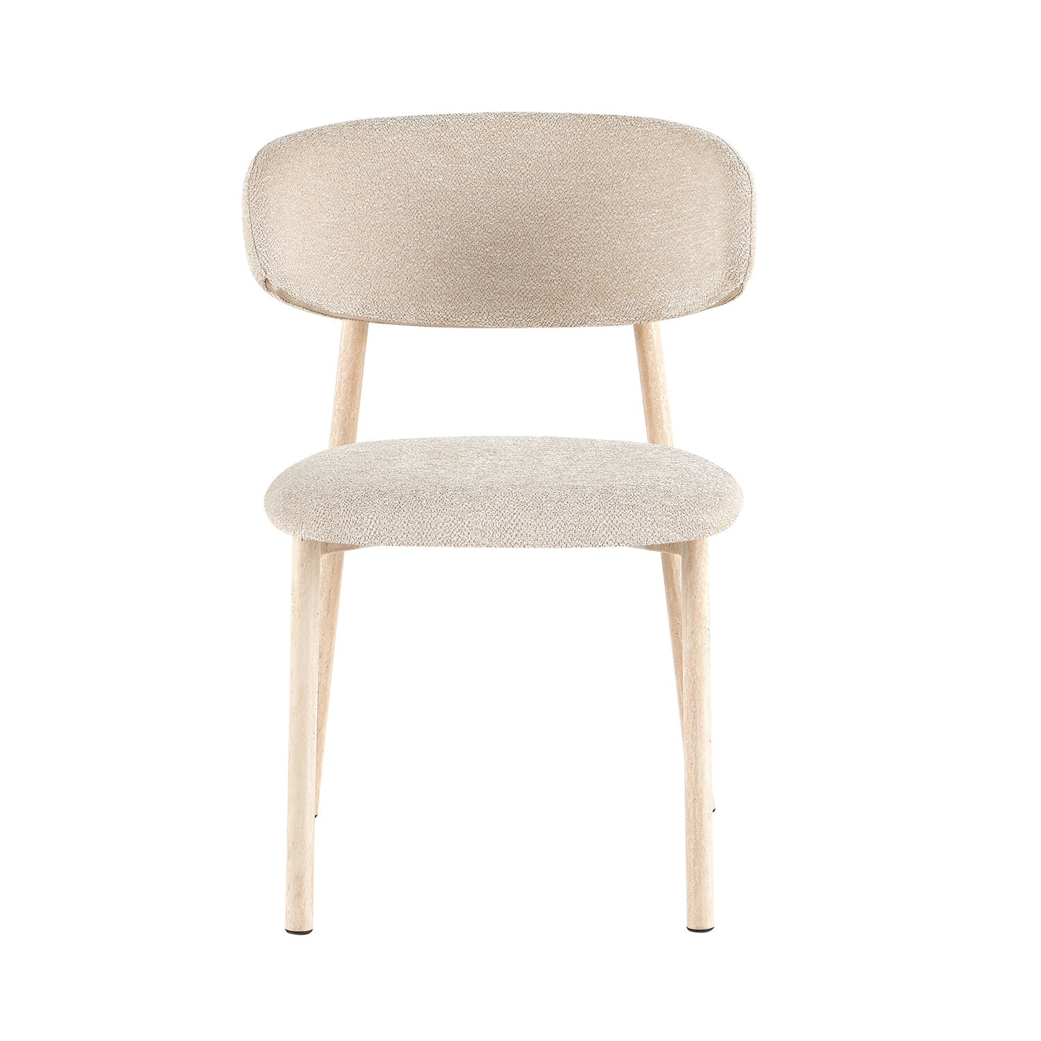 Comedor 6 Puestos Donato Chenille Beige, Natural