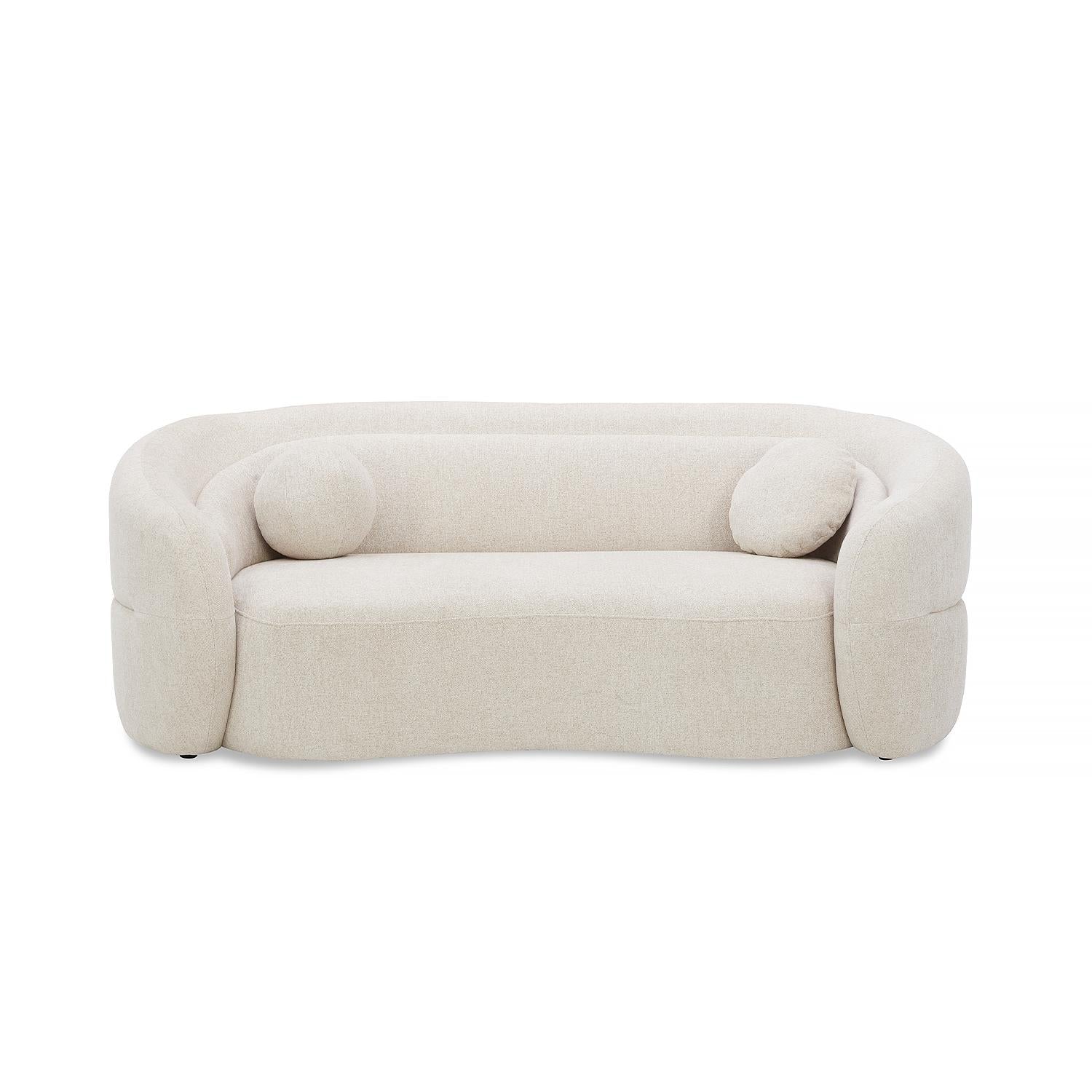 Sofá 2 Puestos Weiss Chenille Beige