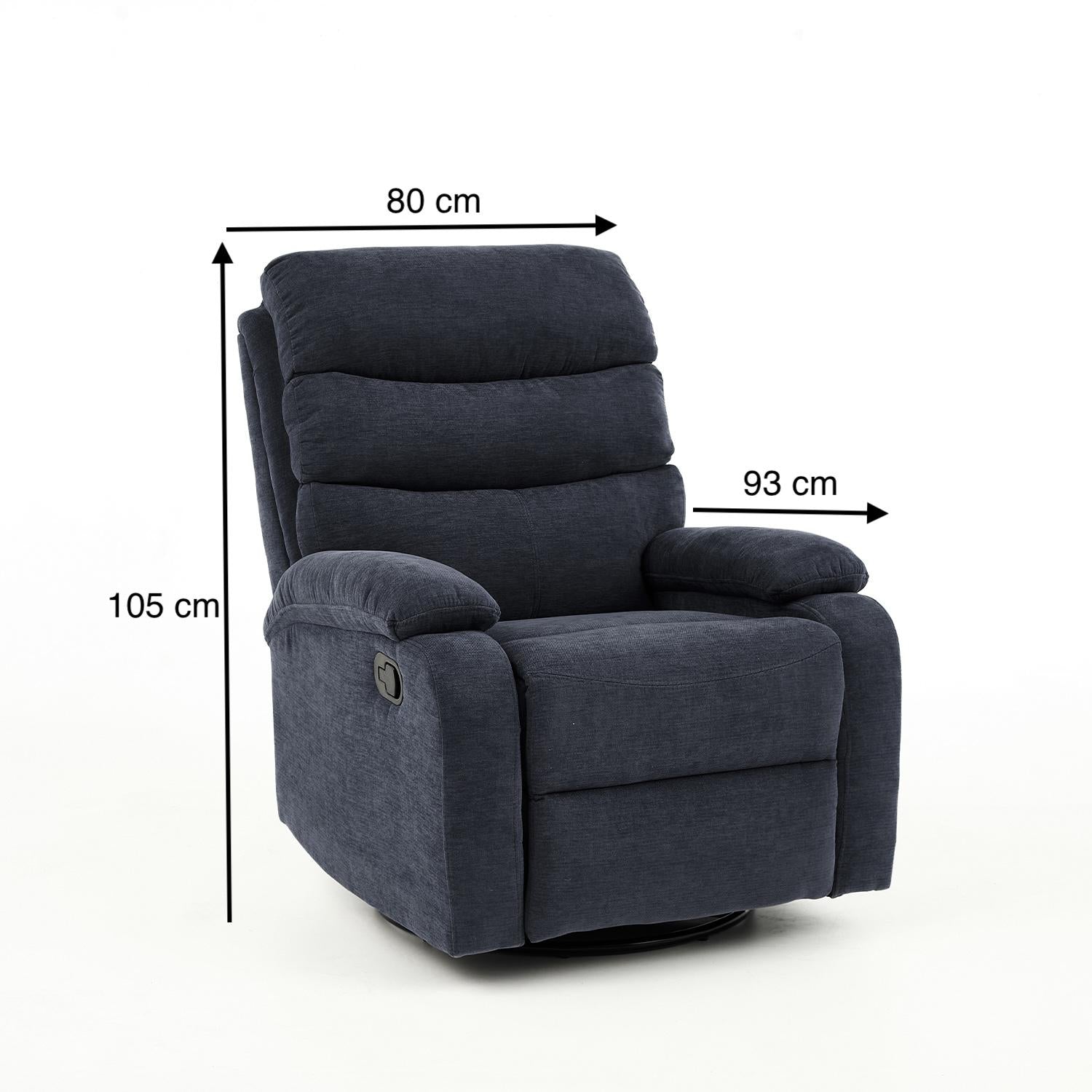 Silla Reclinable Berin Chenille Plomo