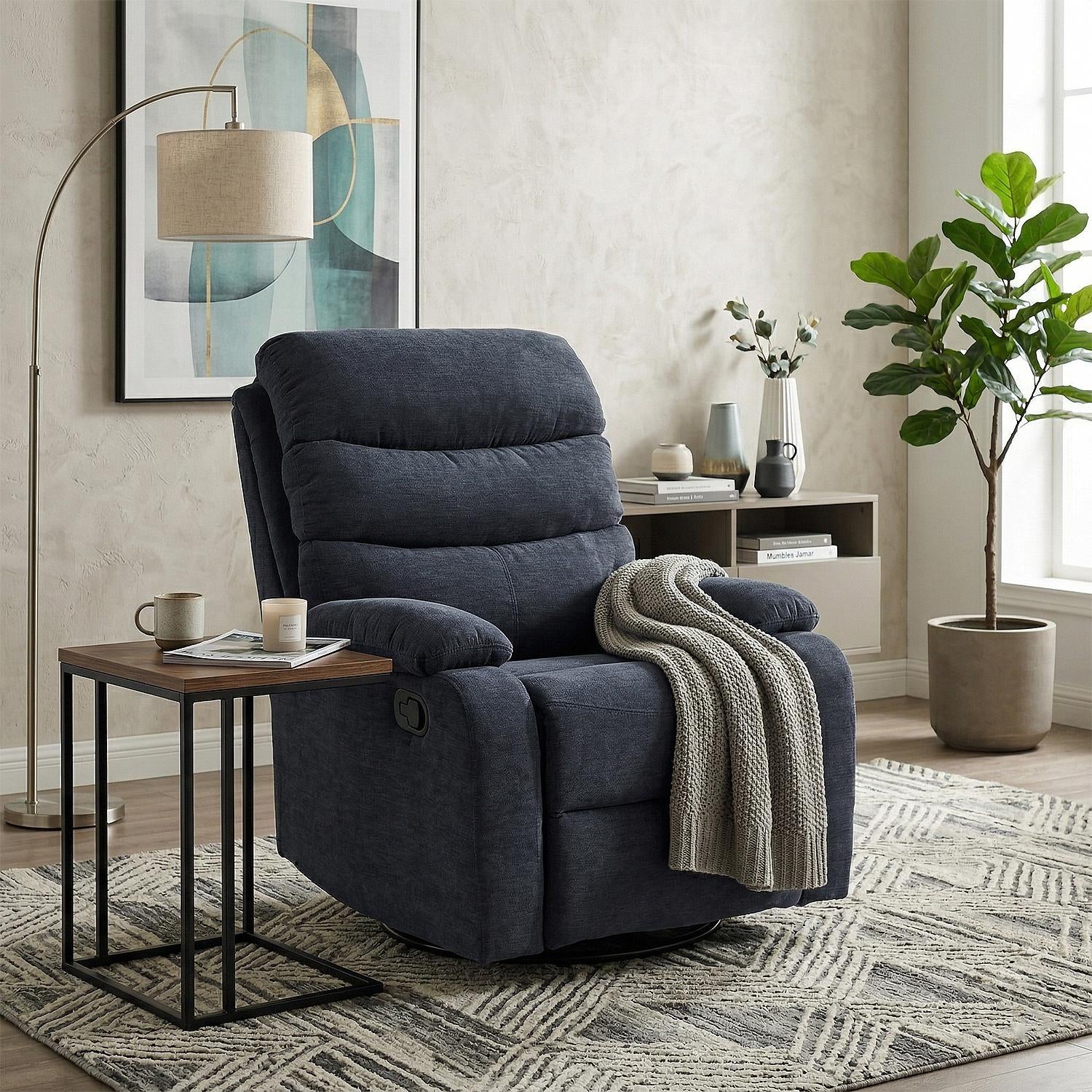 Silla Reclinable Berin Chenille Plomo