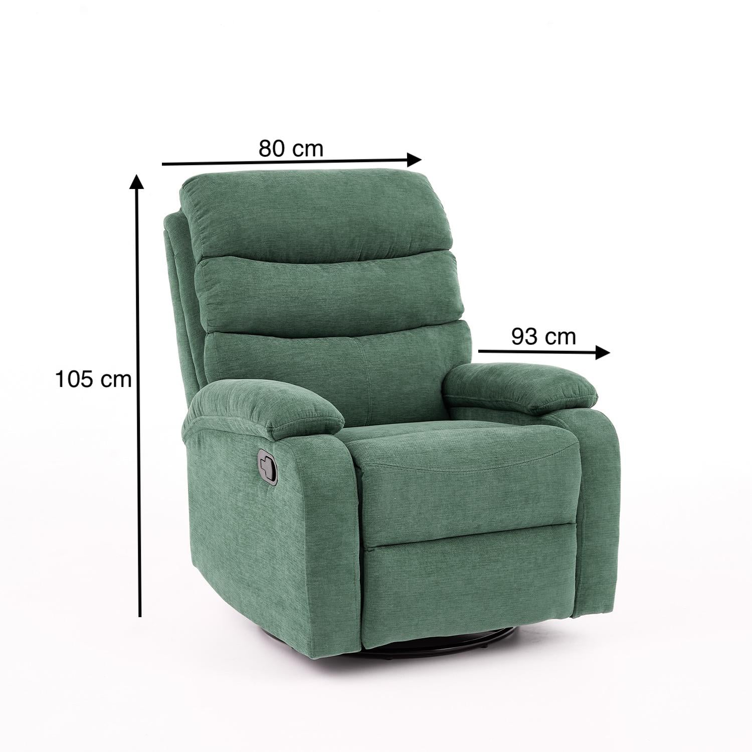 Silla Reclinable Berin Chenille Verde