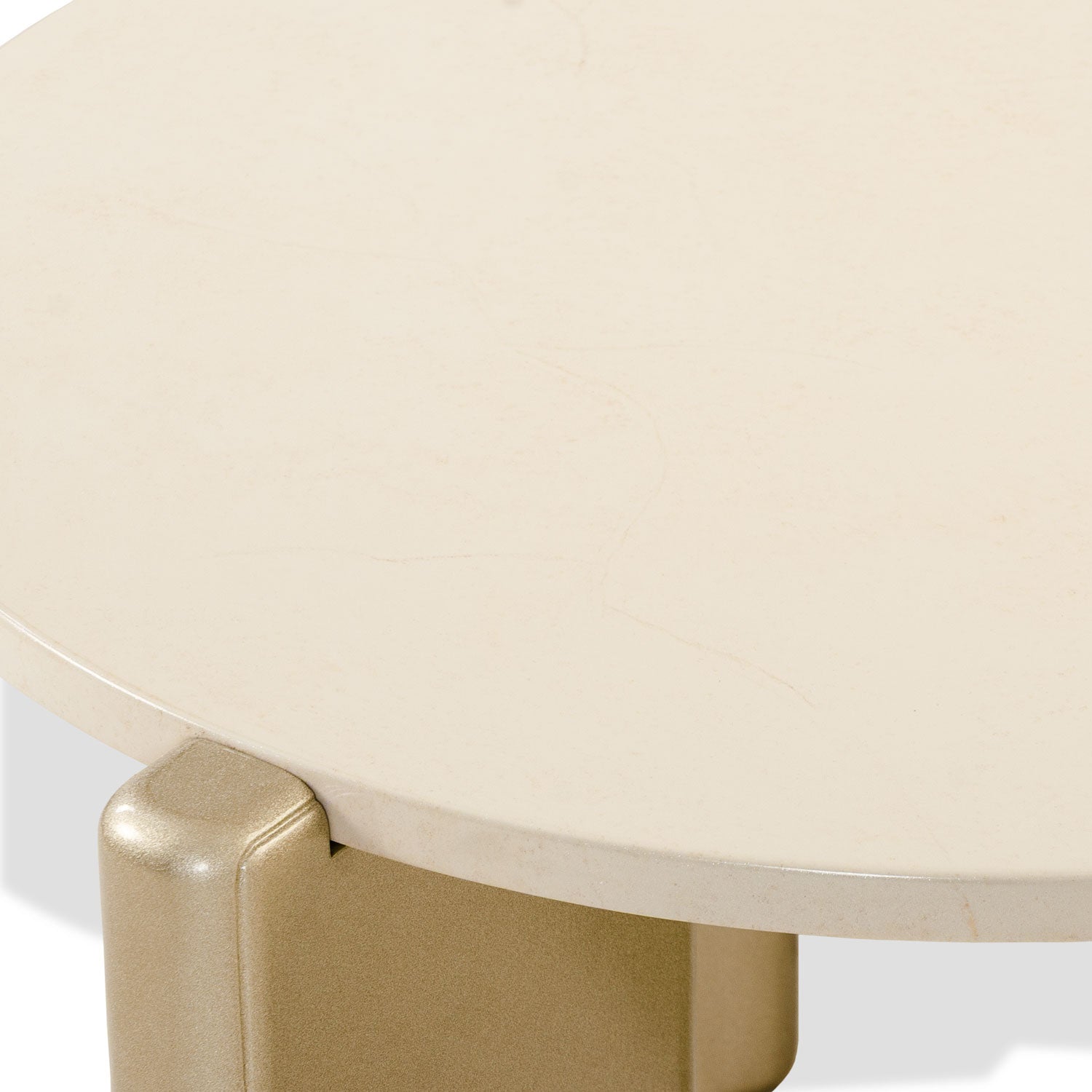 Mesa De Centro Oklam Redonda 60 Marmolado, Champaña