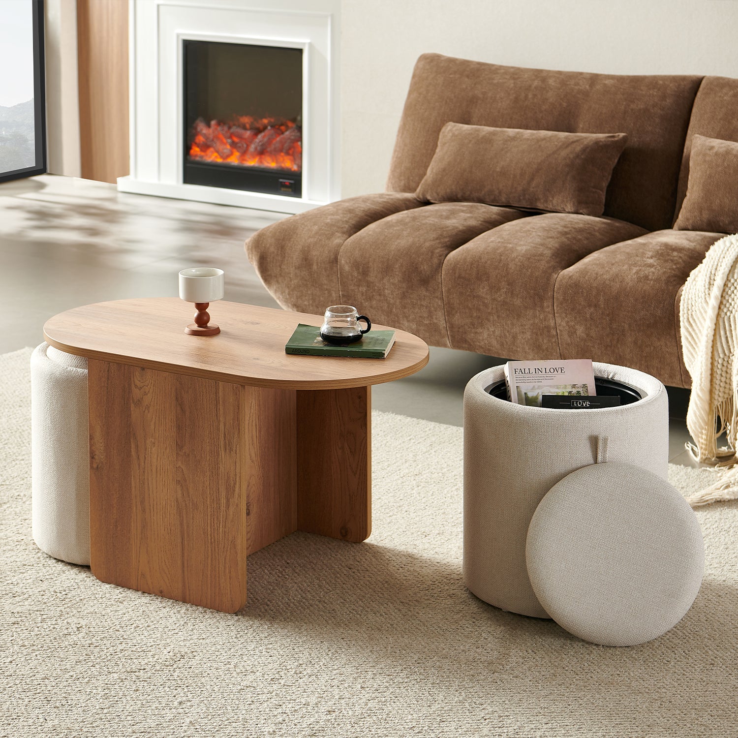 Mesa De Centro Gala Beige, Natural