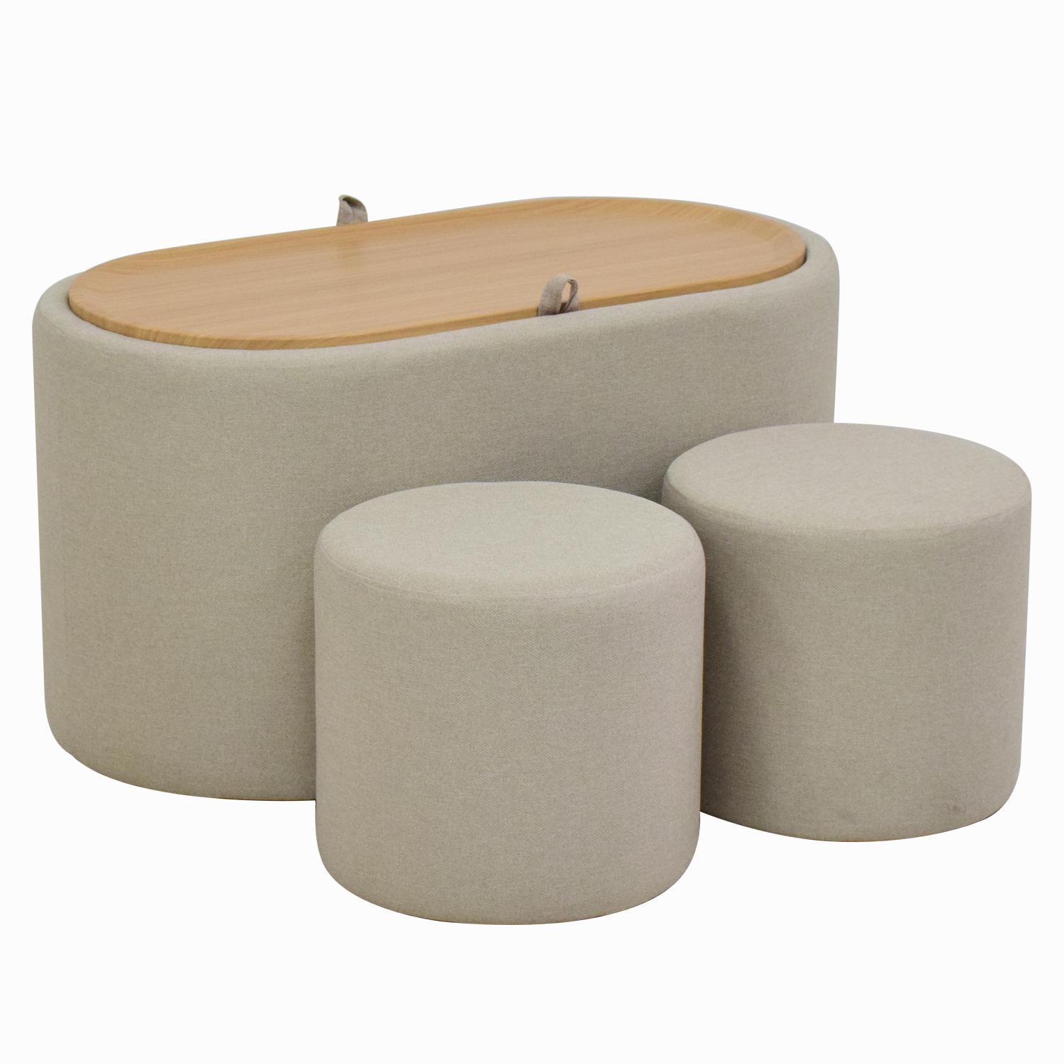 Mesa De Centro Issa Beige, Natural