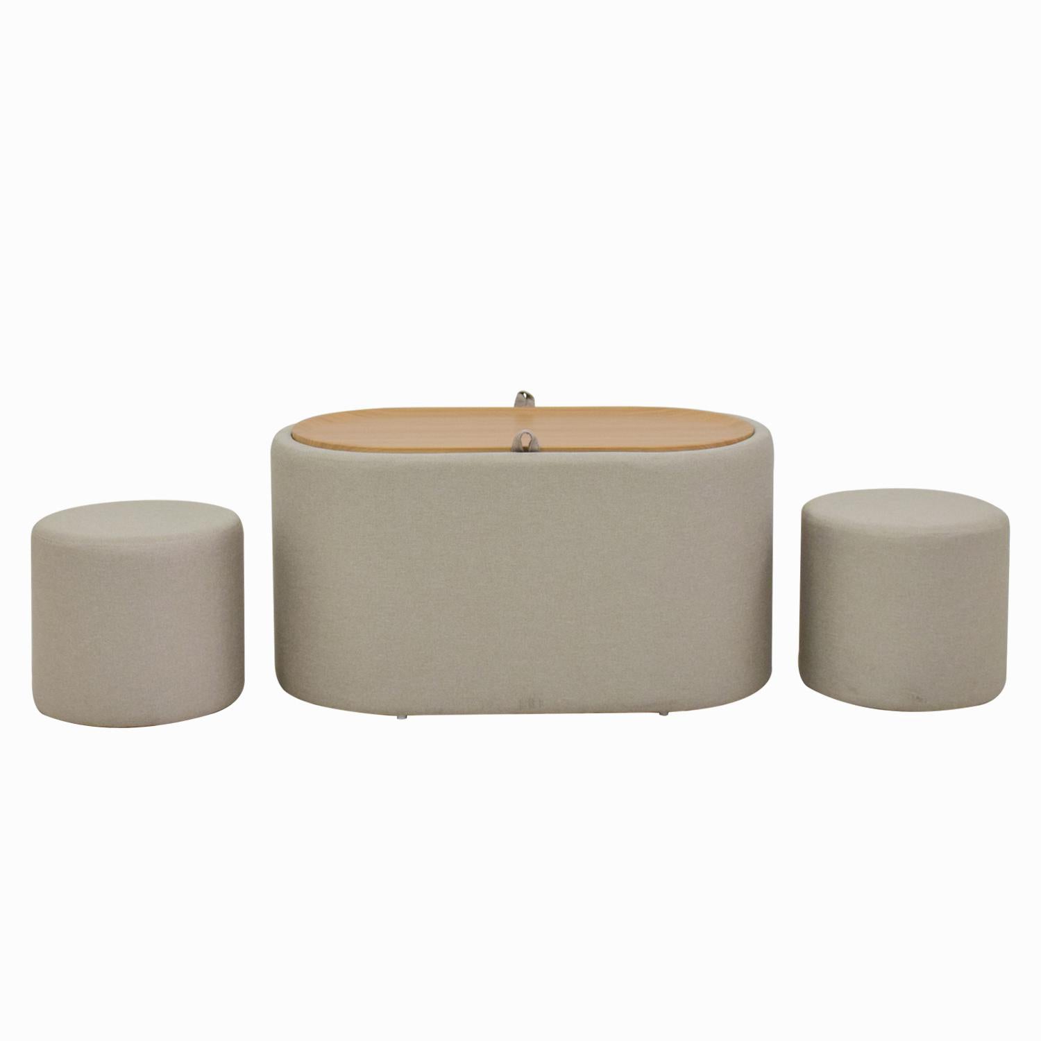 Mesa De Centro Issa Beige, Natural