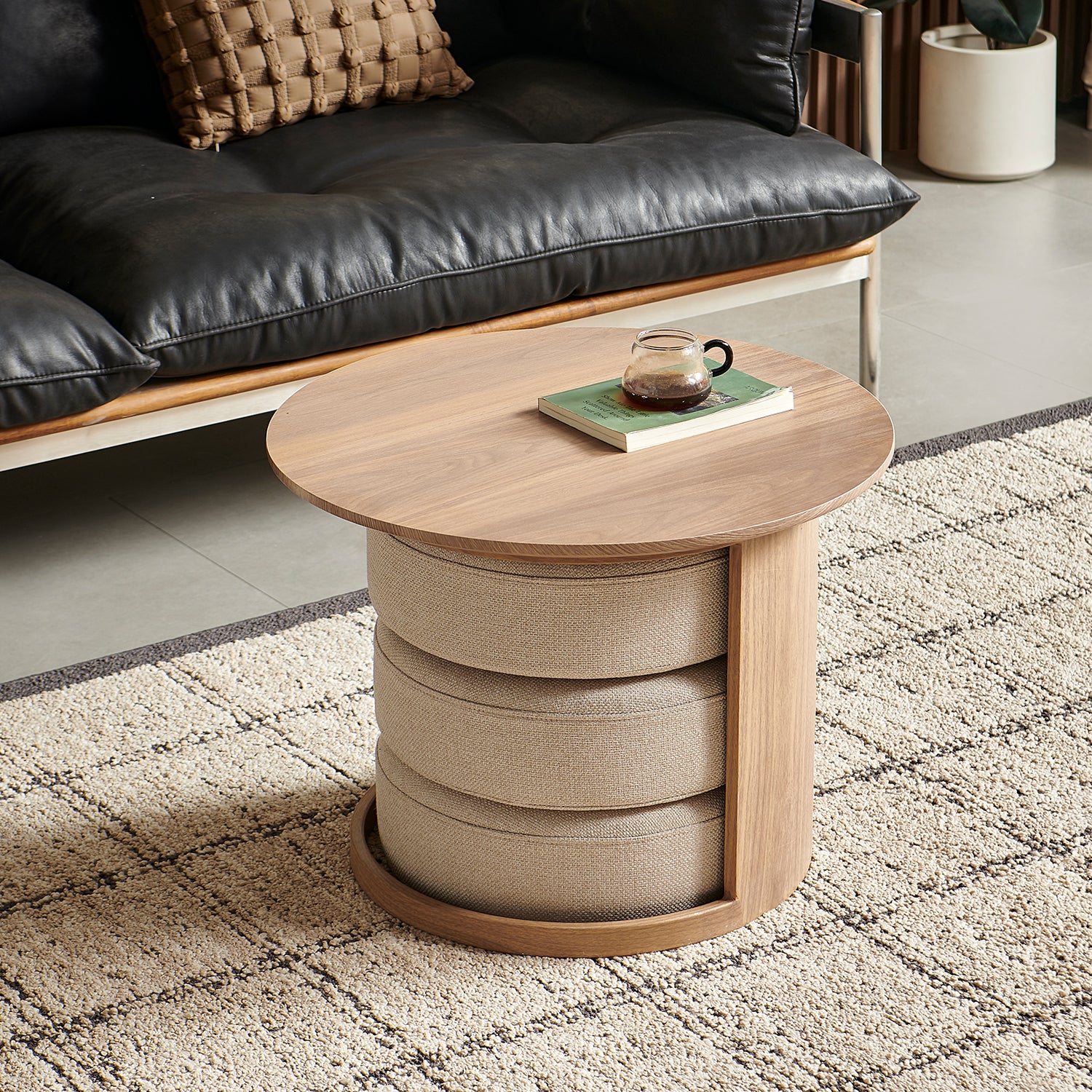 Mesa De Centro Romby Beige, Natural