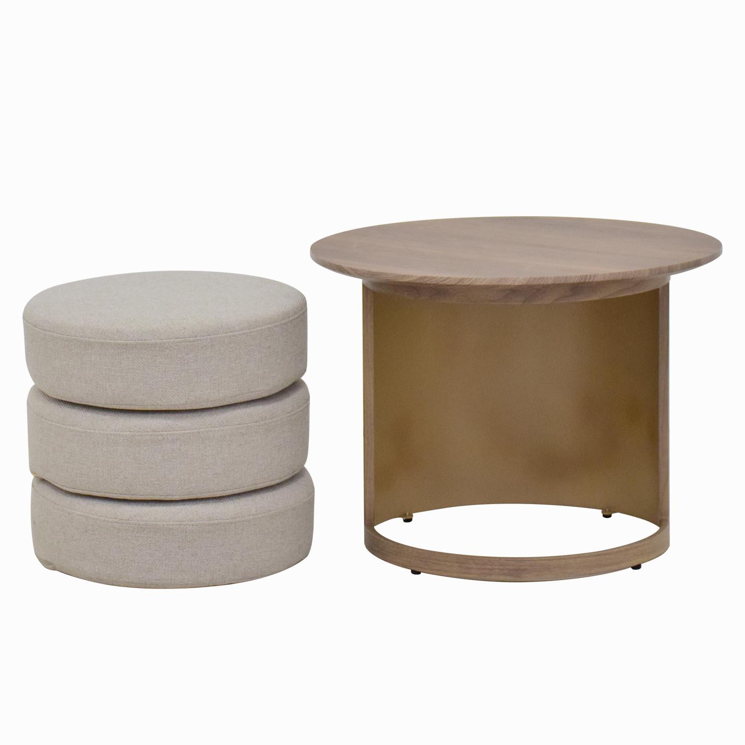 Mesa De Centro Romby Beige, Natural