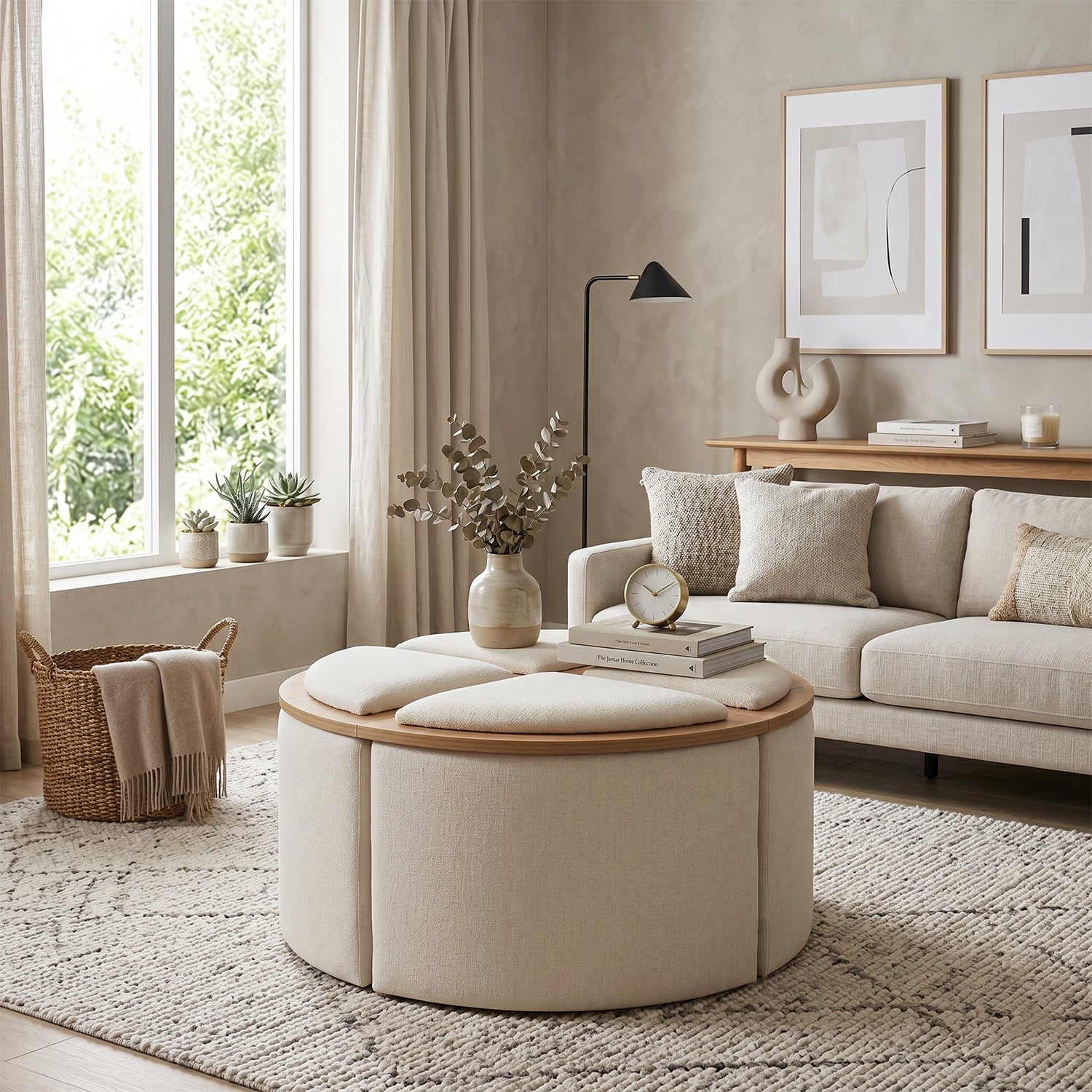 Mesa De Centro Rieli Beige, Natural