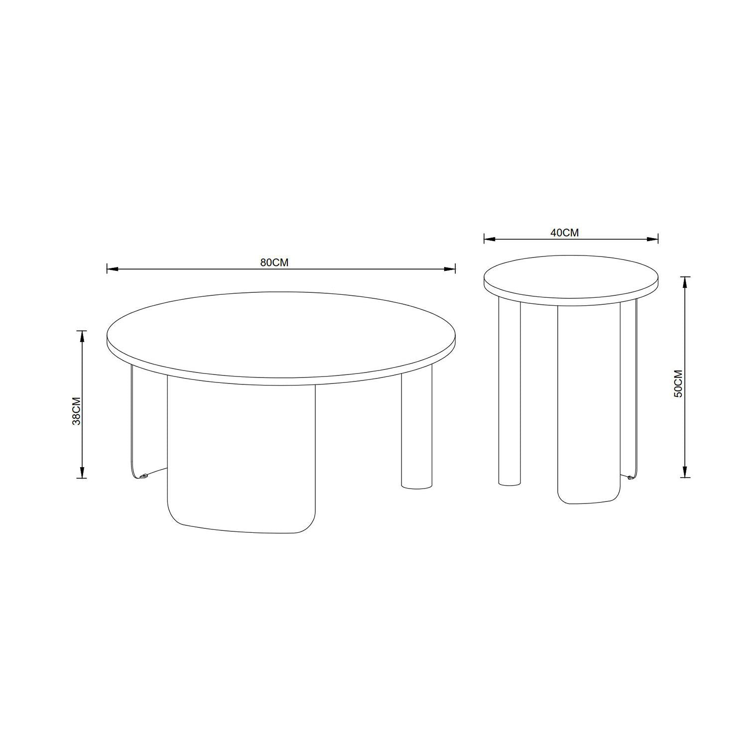 Mesa De Centro Thiara Marmolado, Negro setx2