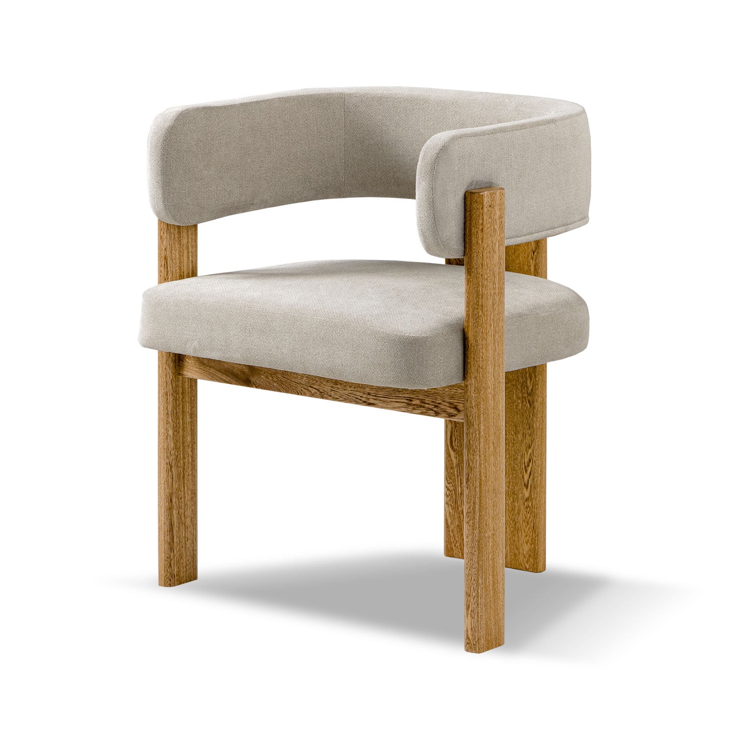 Comedor 4 Puestos Sabina Microfibra Impetu Beige, Natural
