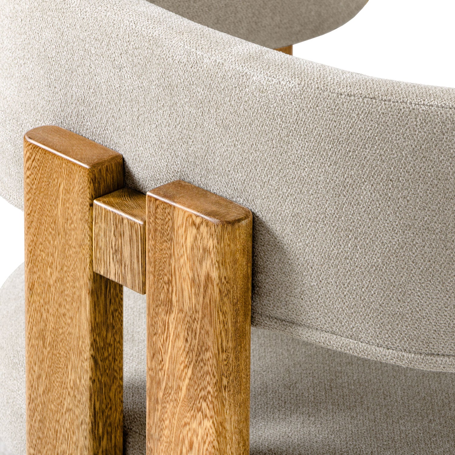 Comedor 4 Puestos Sabina Microfibra Impetu Beige, Natural