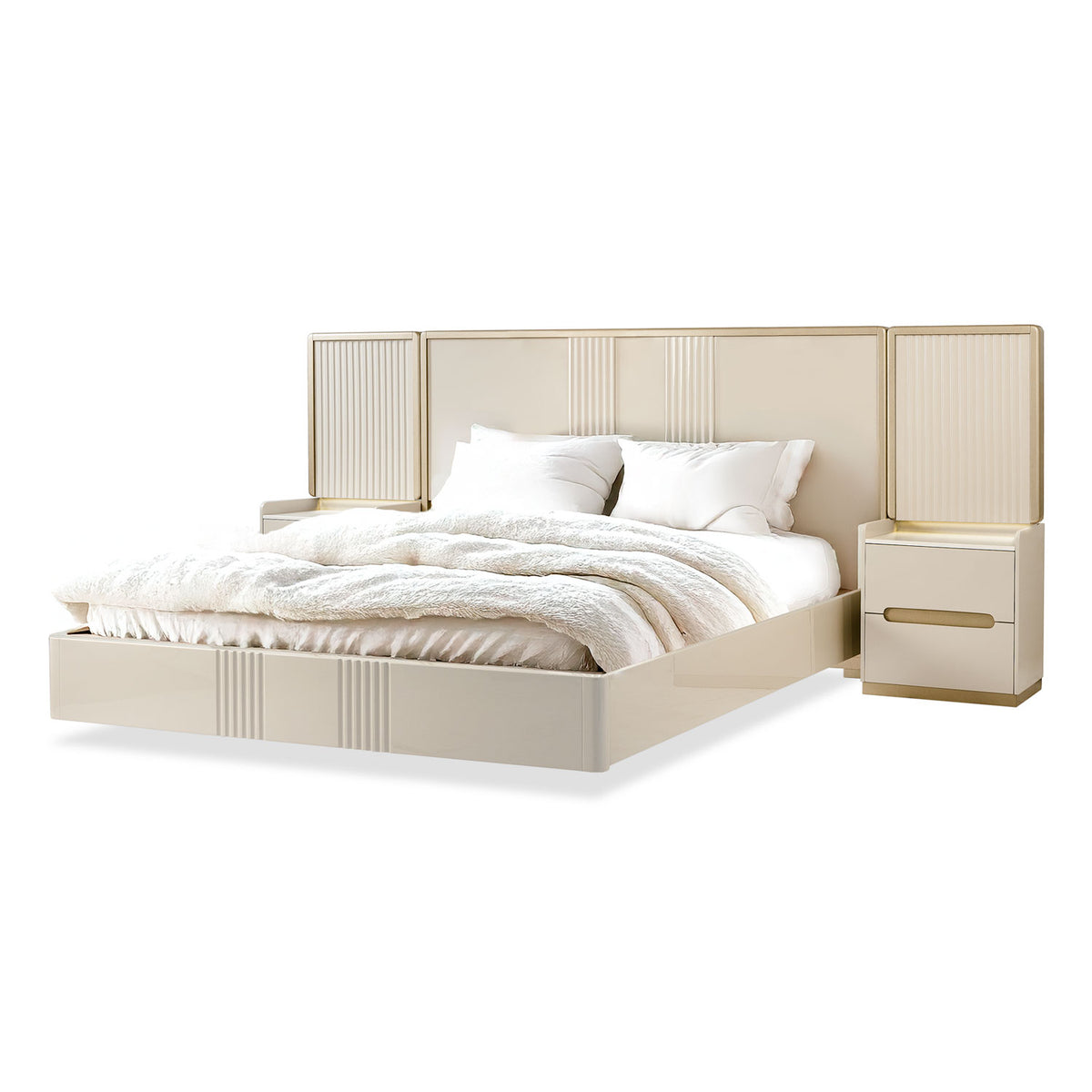 Cama King Bilbao Greige, Champaña