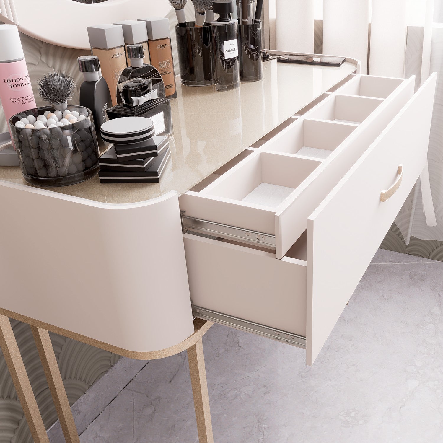 Tocador Florencia Off White, Champaña