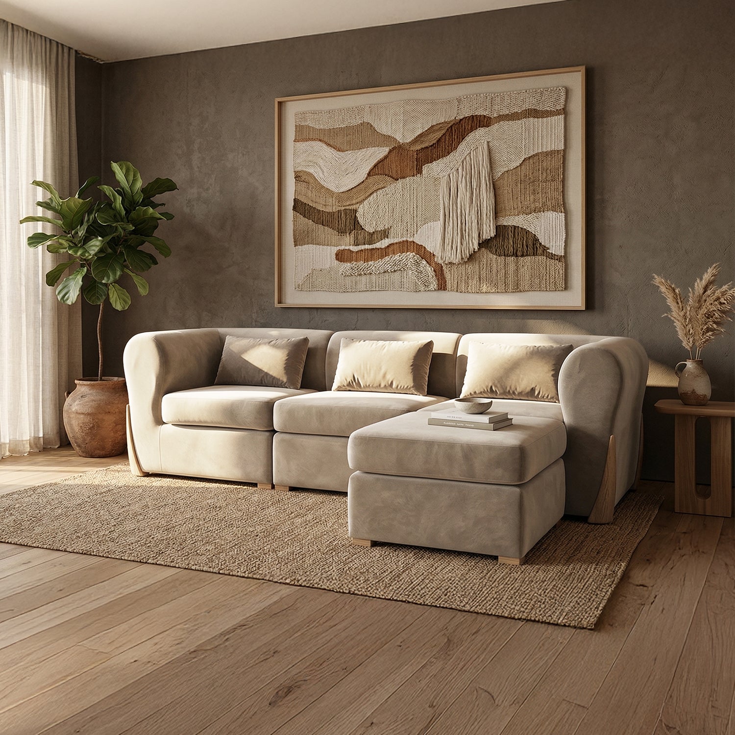 Sala Funcional Bell Impetu Beige, Natural