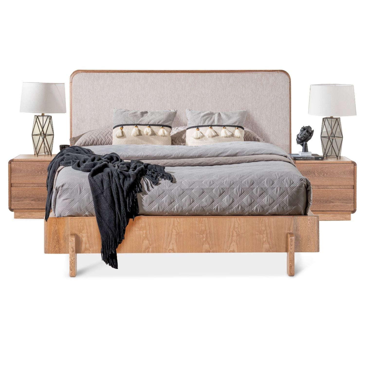 Cama Full Donato Eurolino Marbella Marfil, Natural