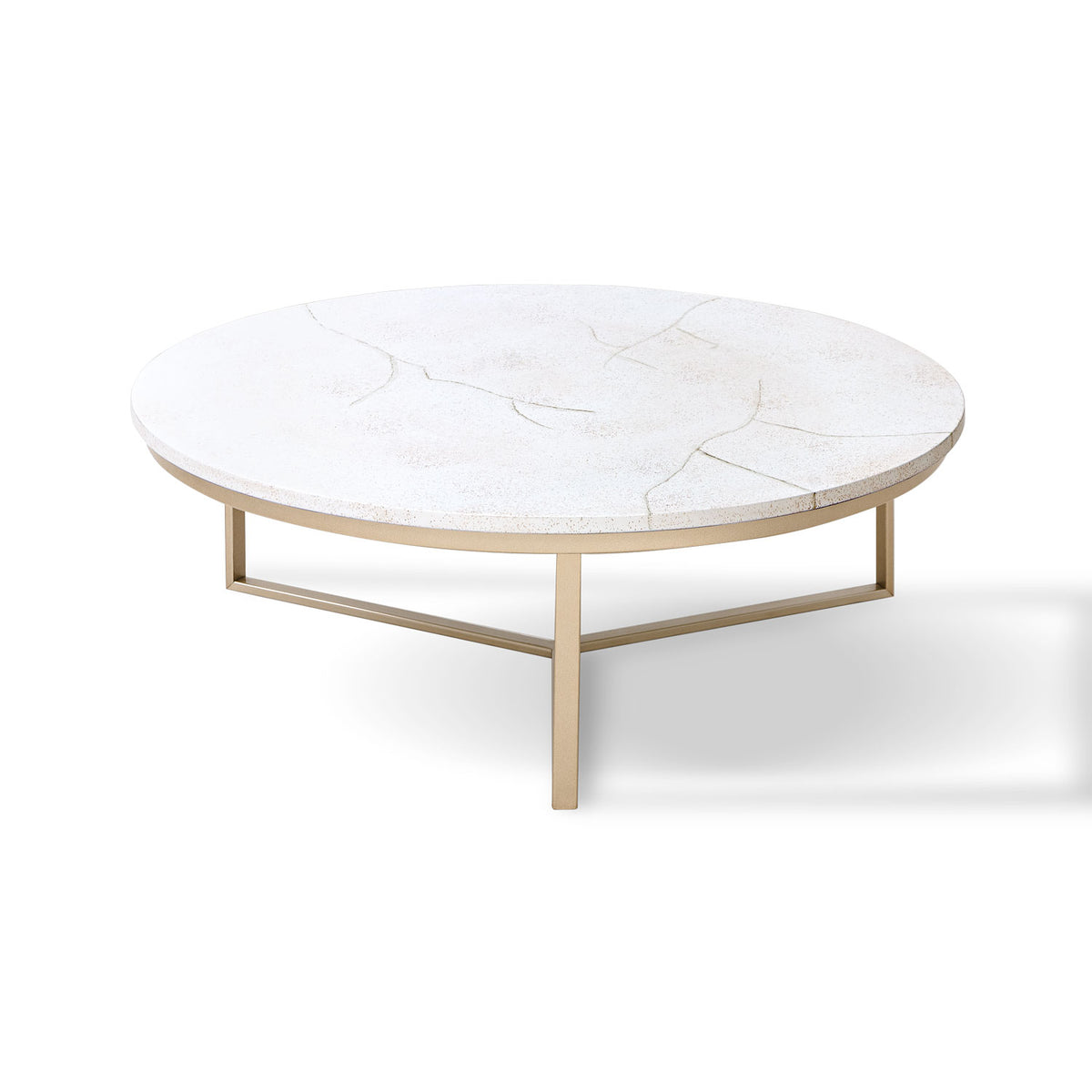 Mesa de Centro Luma 90 Marmolado, Champaña