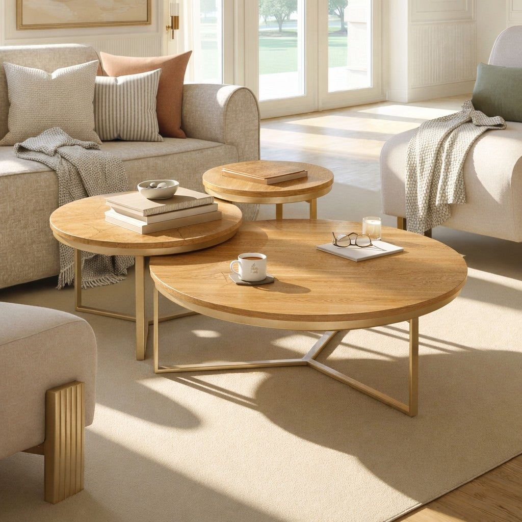 Mesa de Centro Luma 45 Natural, Champaña