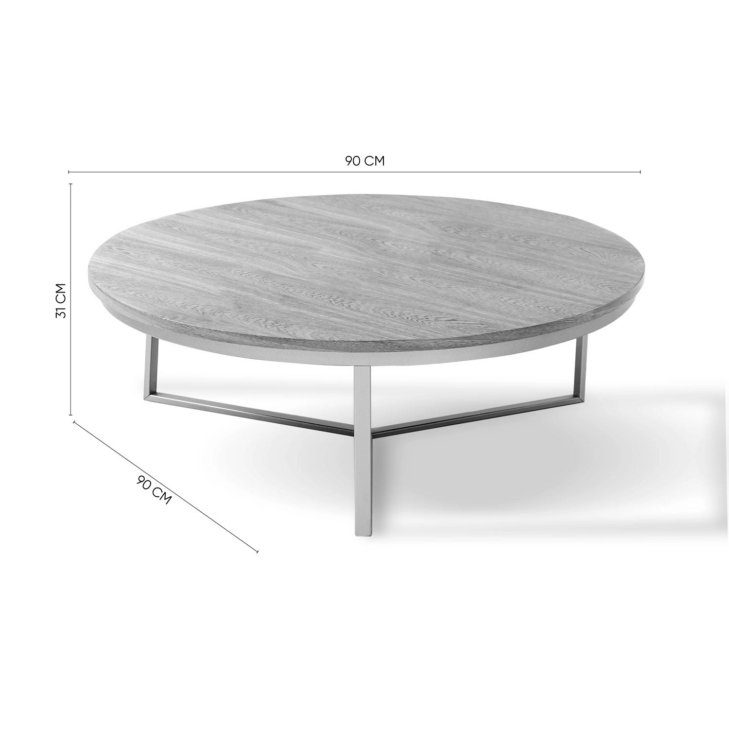 Mesa de Centro Luma 90 Natural, Champaña