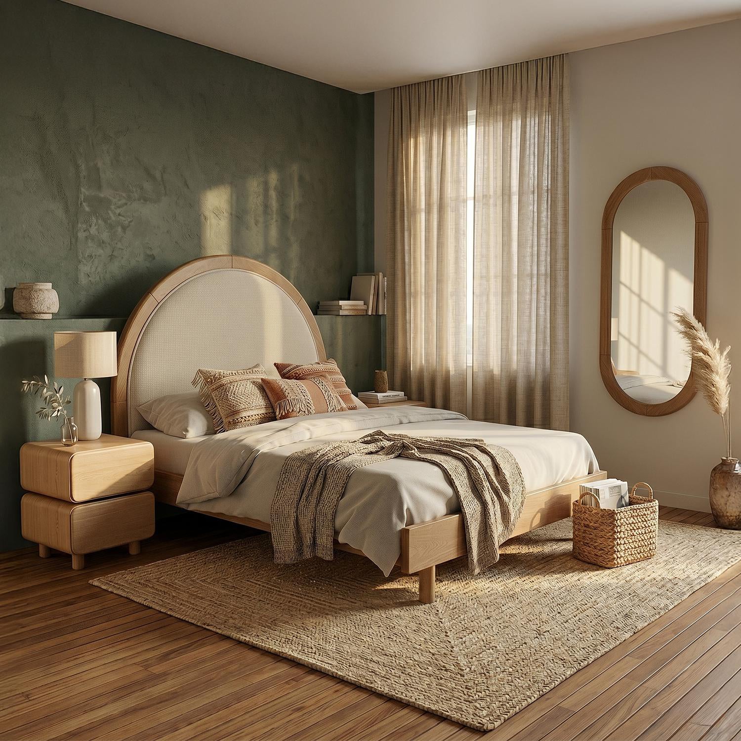 Cama Queen Porter Eurolino Arena Natural