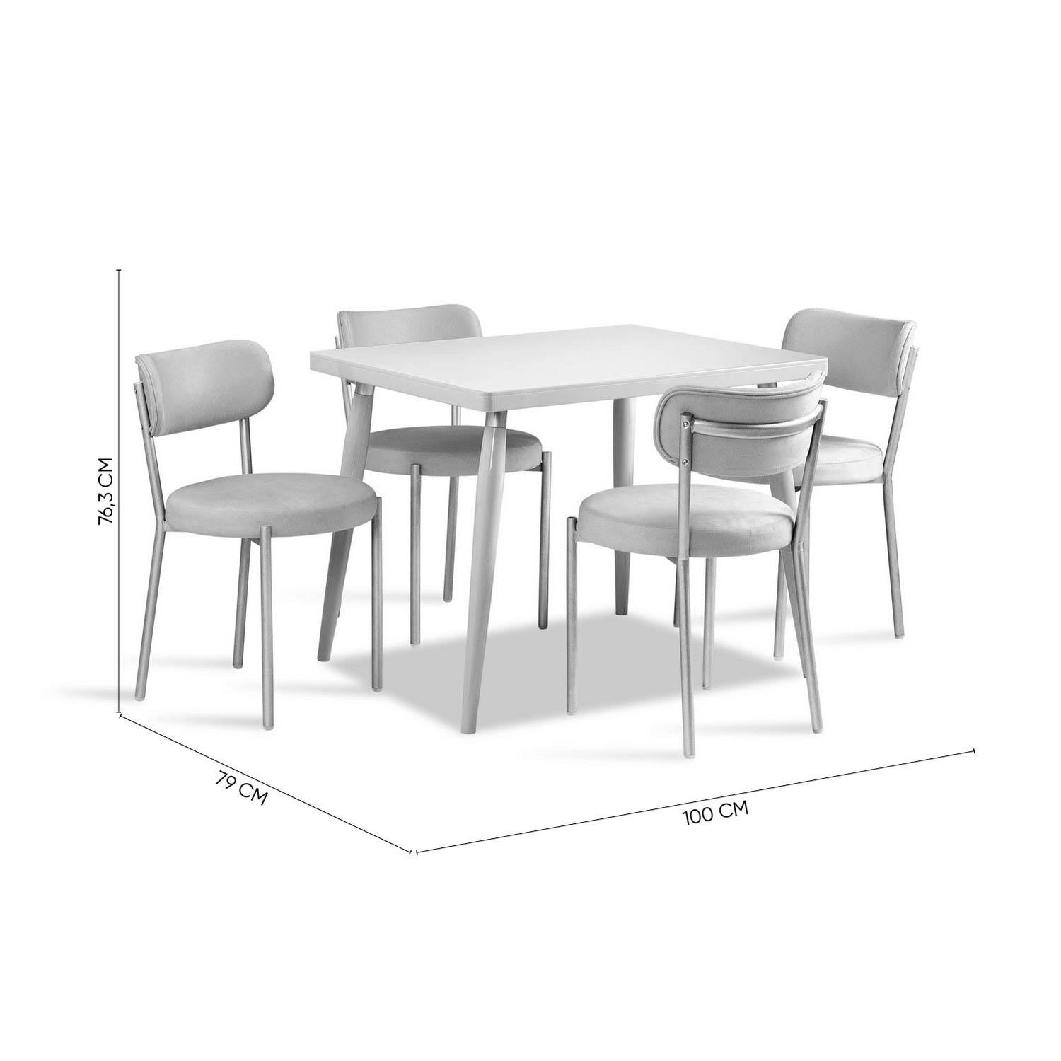 Comedor 4 Puestos Arthur Velvet Serena Cocoa, Latte.