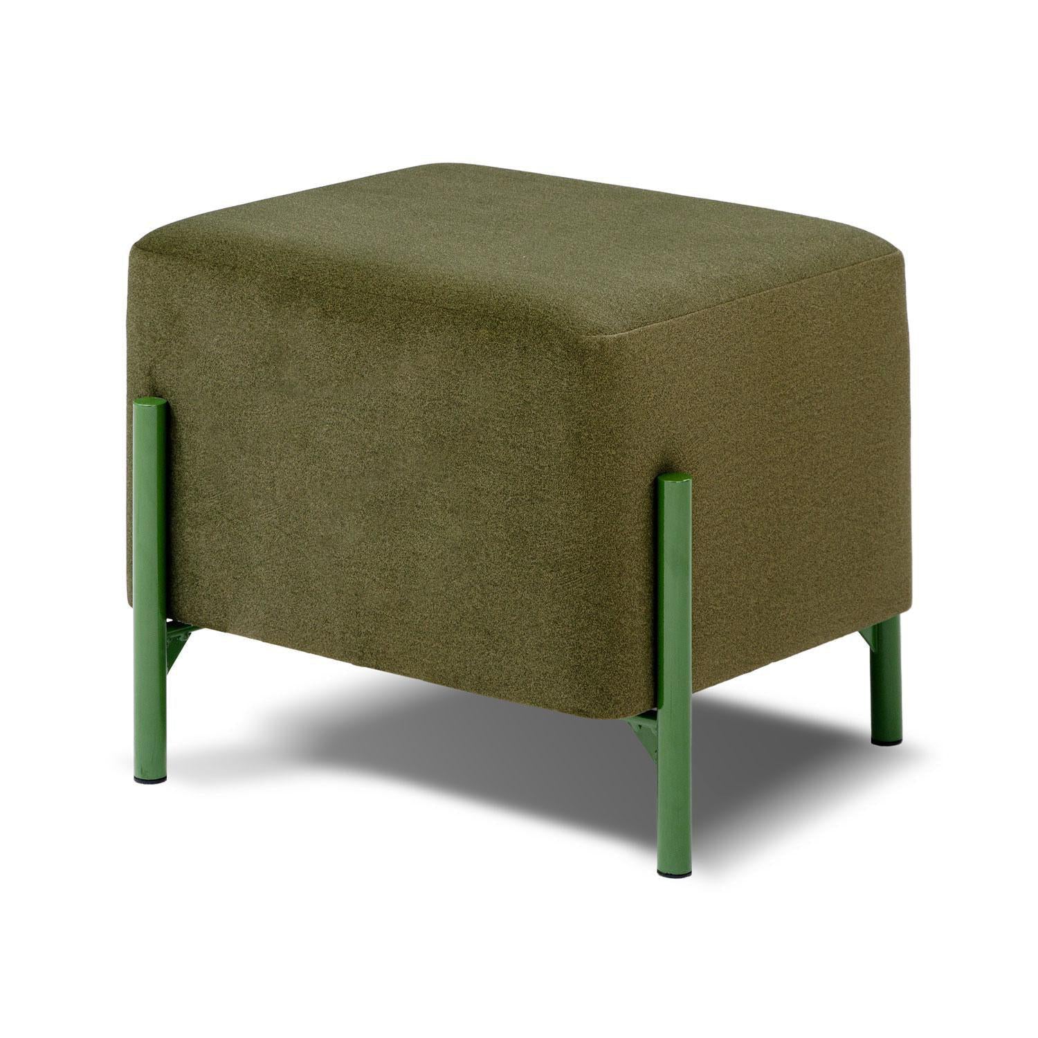 Puff Arthur Velvet Nara Verde,Cuadrado