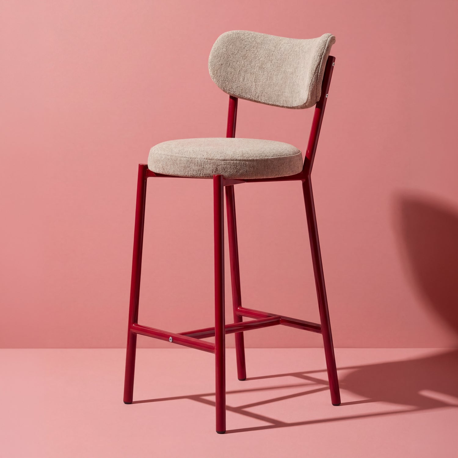 Silla Bar Arthur Velvet Serena Cocoa, Roja