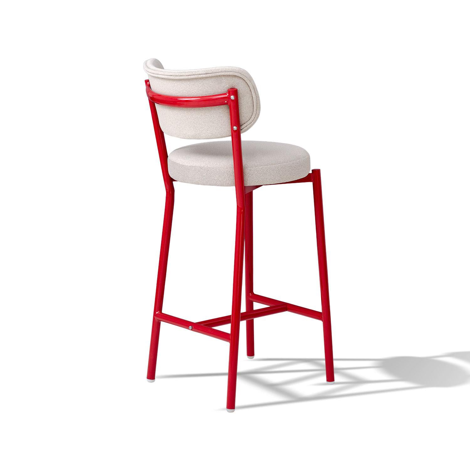 Silla Bar Arthur Velvet Serena Cocoa, Roja