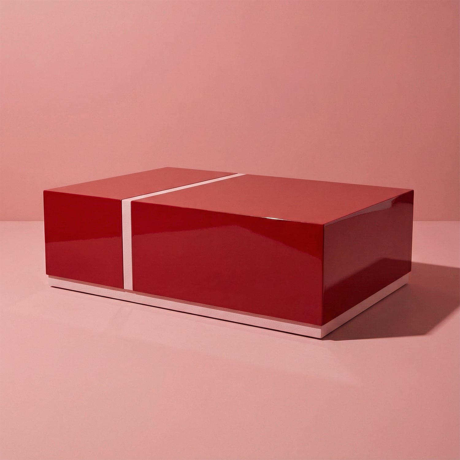 Mesa De Centro Lizzi Roja,Rosa.