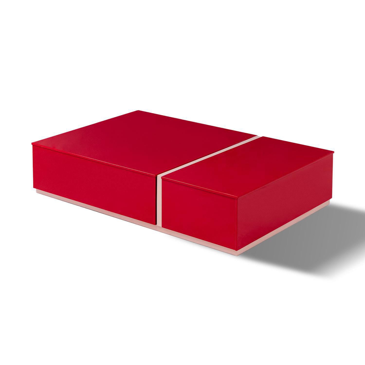 Mesa De Centro Lizzi Roja,Rosa Premium