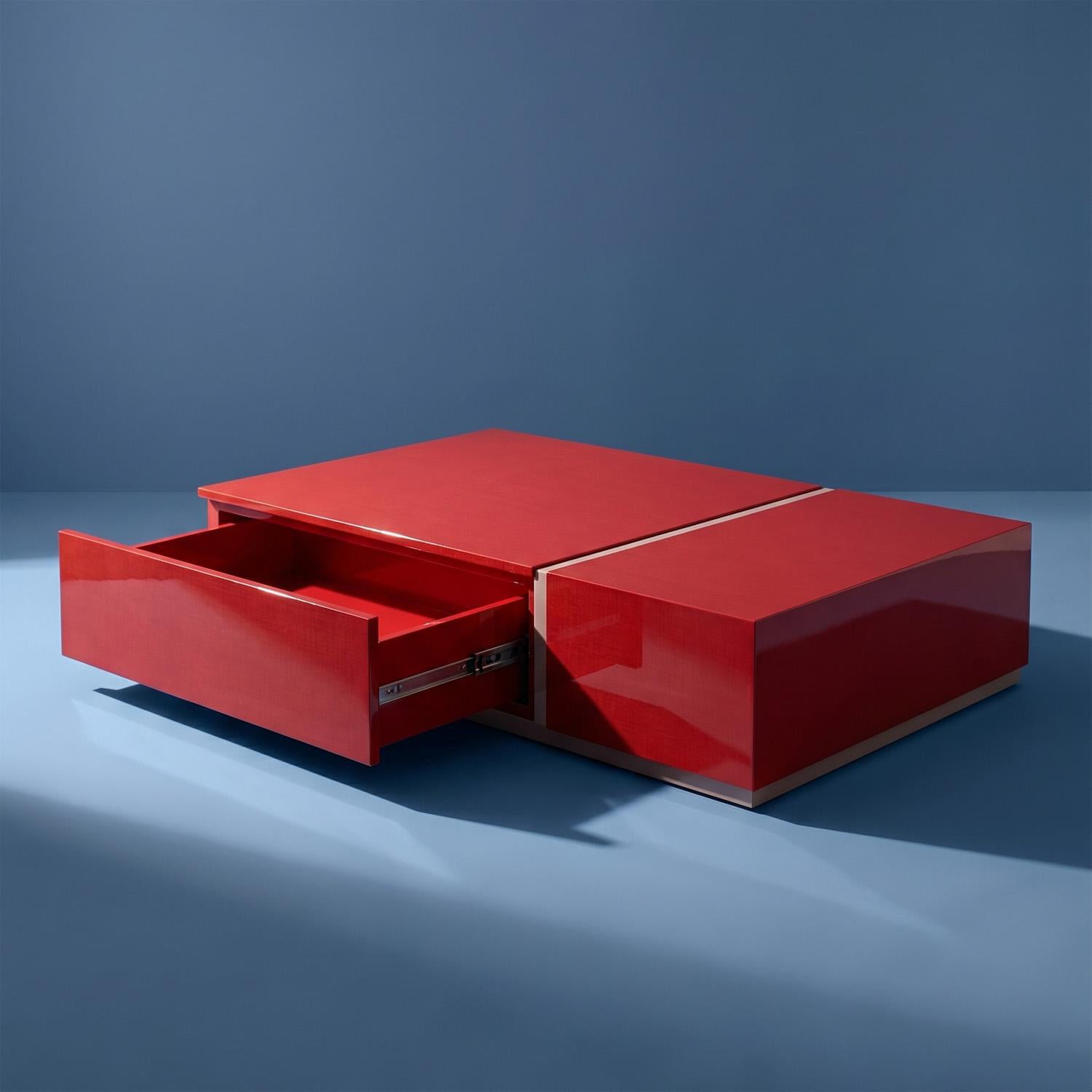 Mesa De Centro Lizzi Roja,Rosa Premium