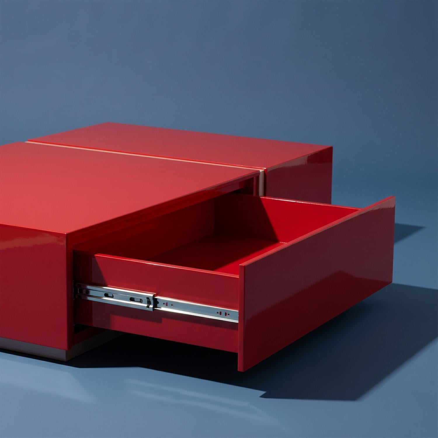 Mesa De Centro Lizzi Roja,Rosa Premium