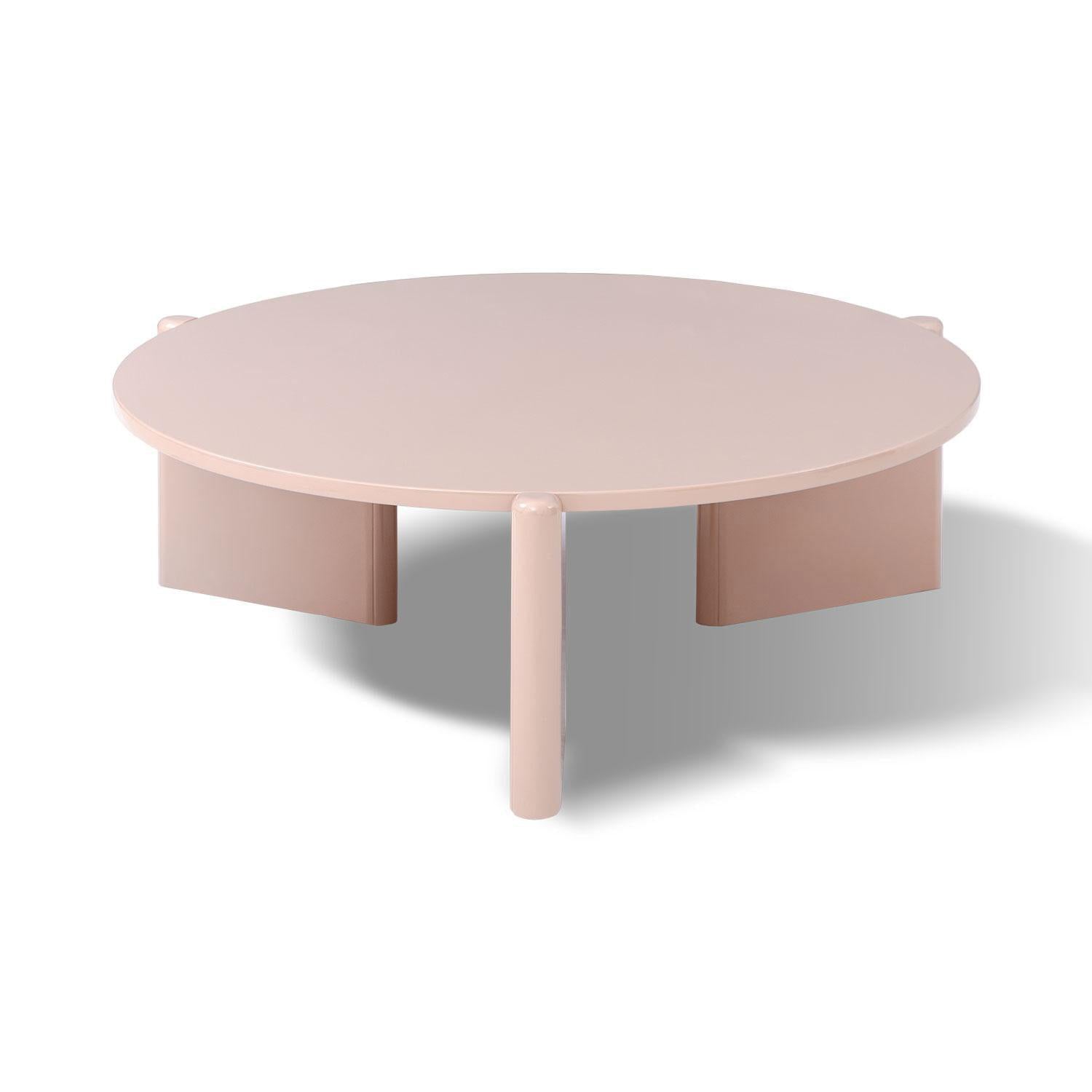 Mesa De Centro Oklam Redonda 90 Redonda Rosa