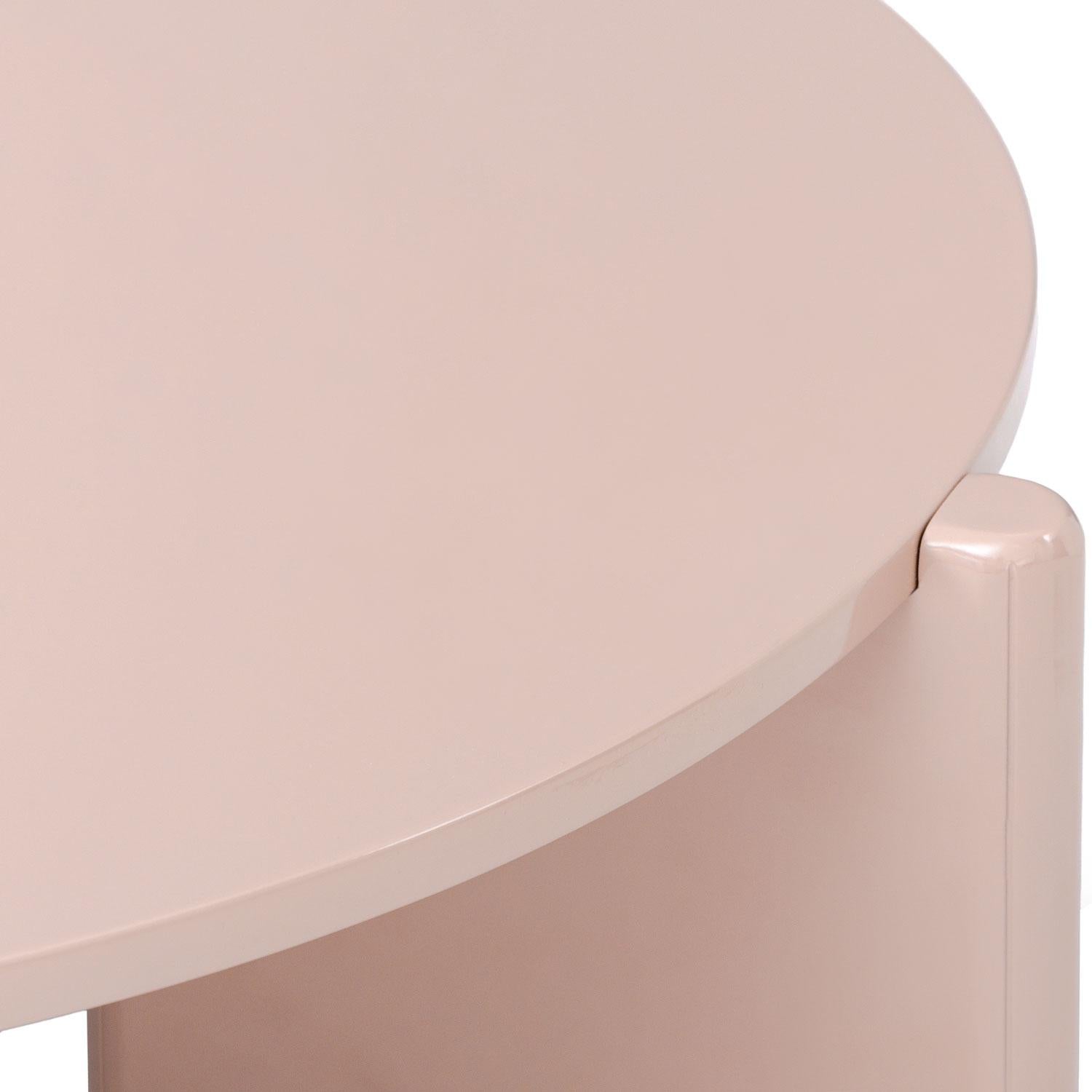 Mesa De Centro Oklam Redonda 90 Redonda Rosa