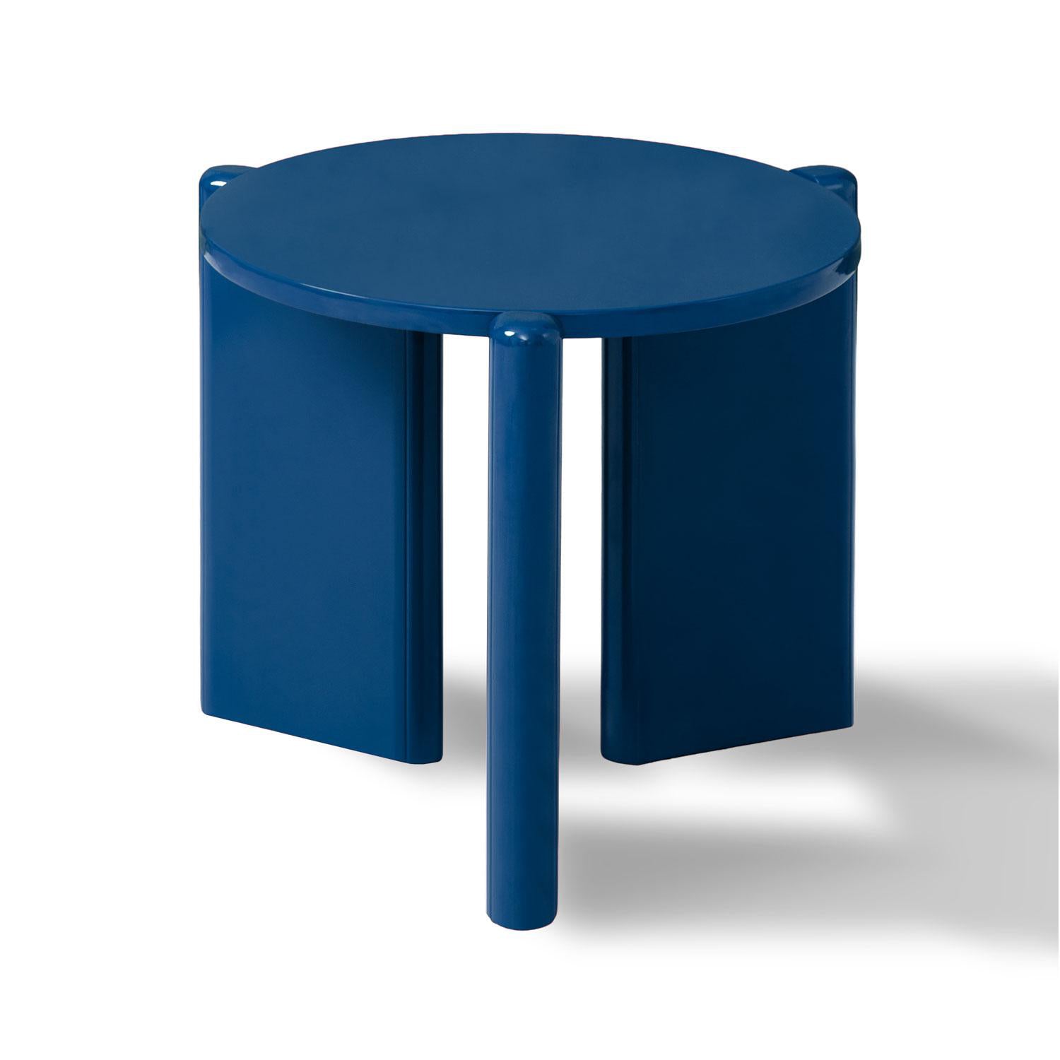 Mesa De Centro Oklam Redonda 45 Redonda Azul