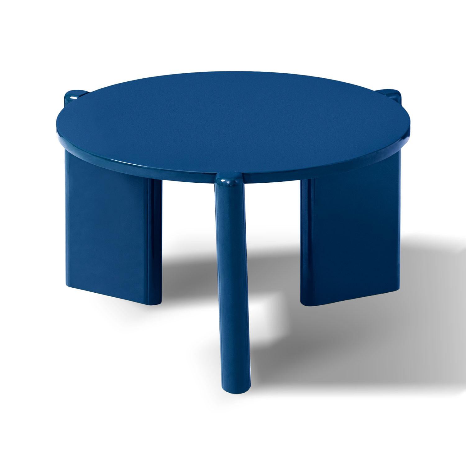Mesa De Centro Oklam Redonda 60 Redonda Azul.