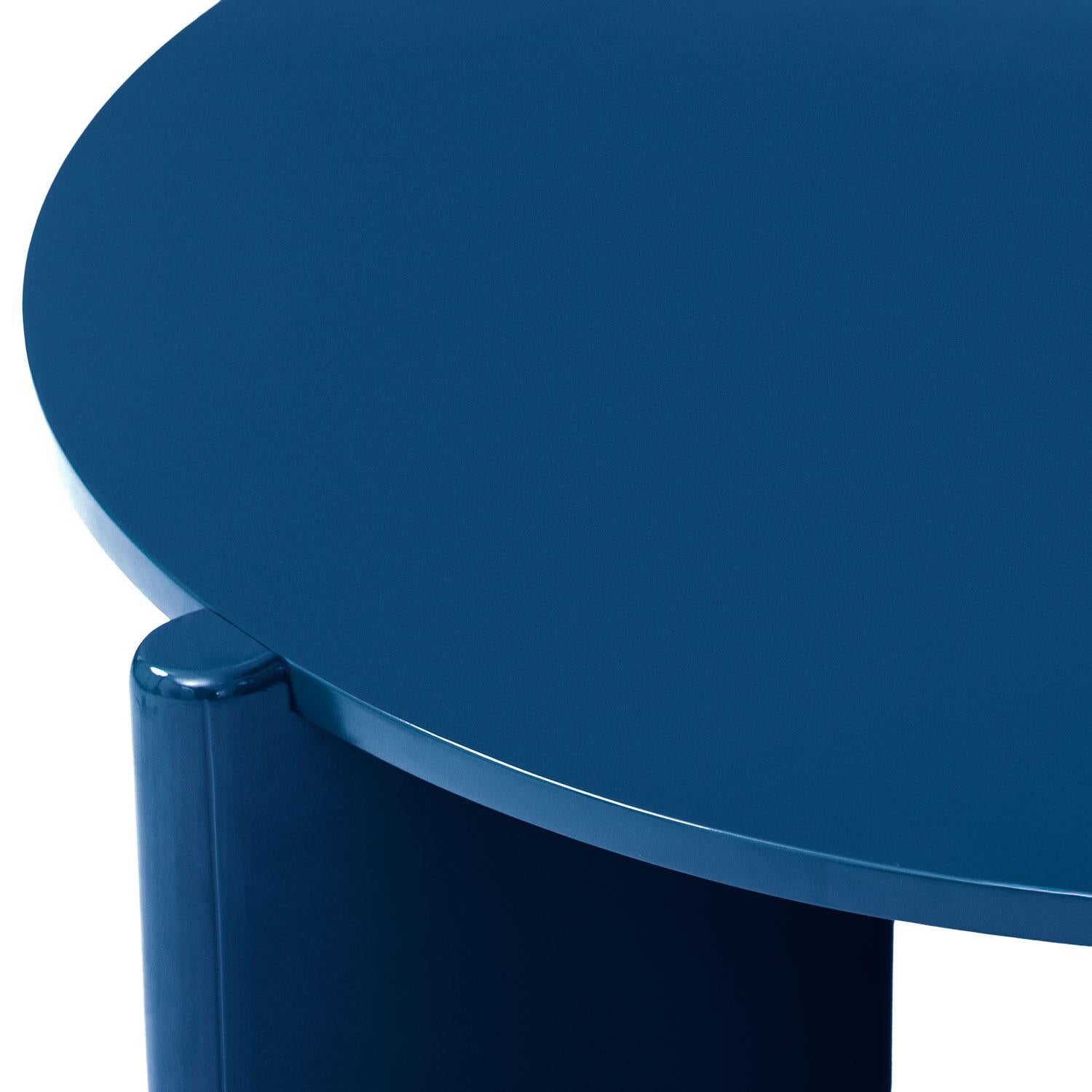 Mesa De Centro Oklam Redonda 60 Redonda Azul.