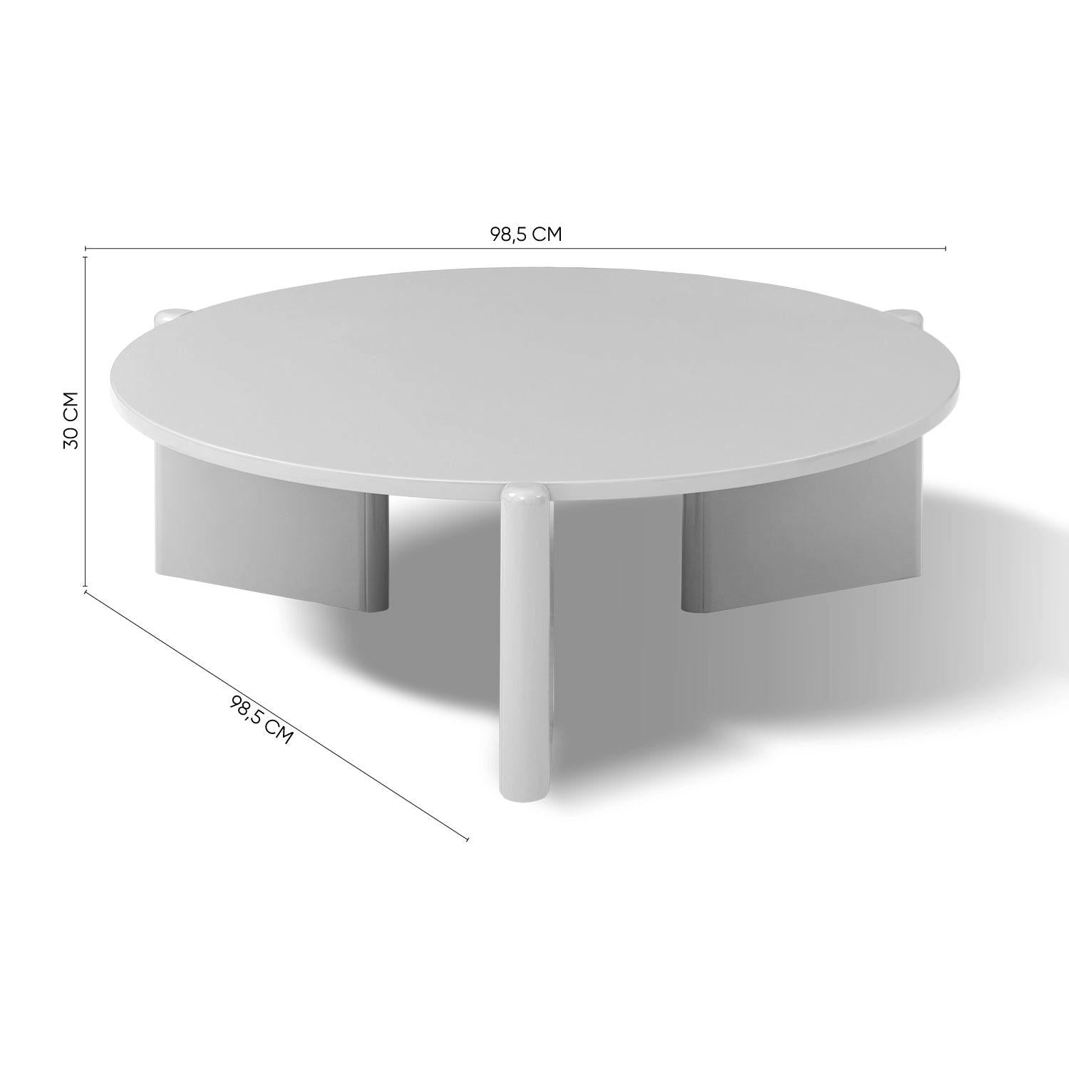 Mesa De Centro Oklam Redonda 90 Redonda Azul