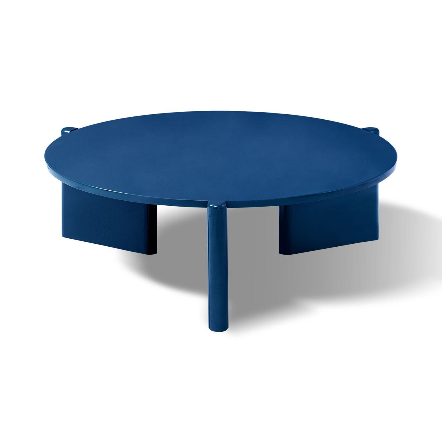 Mesa De Centro Oklam Redonda 90 Redonda Azul