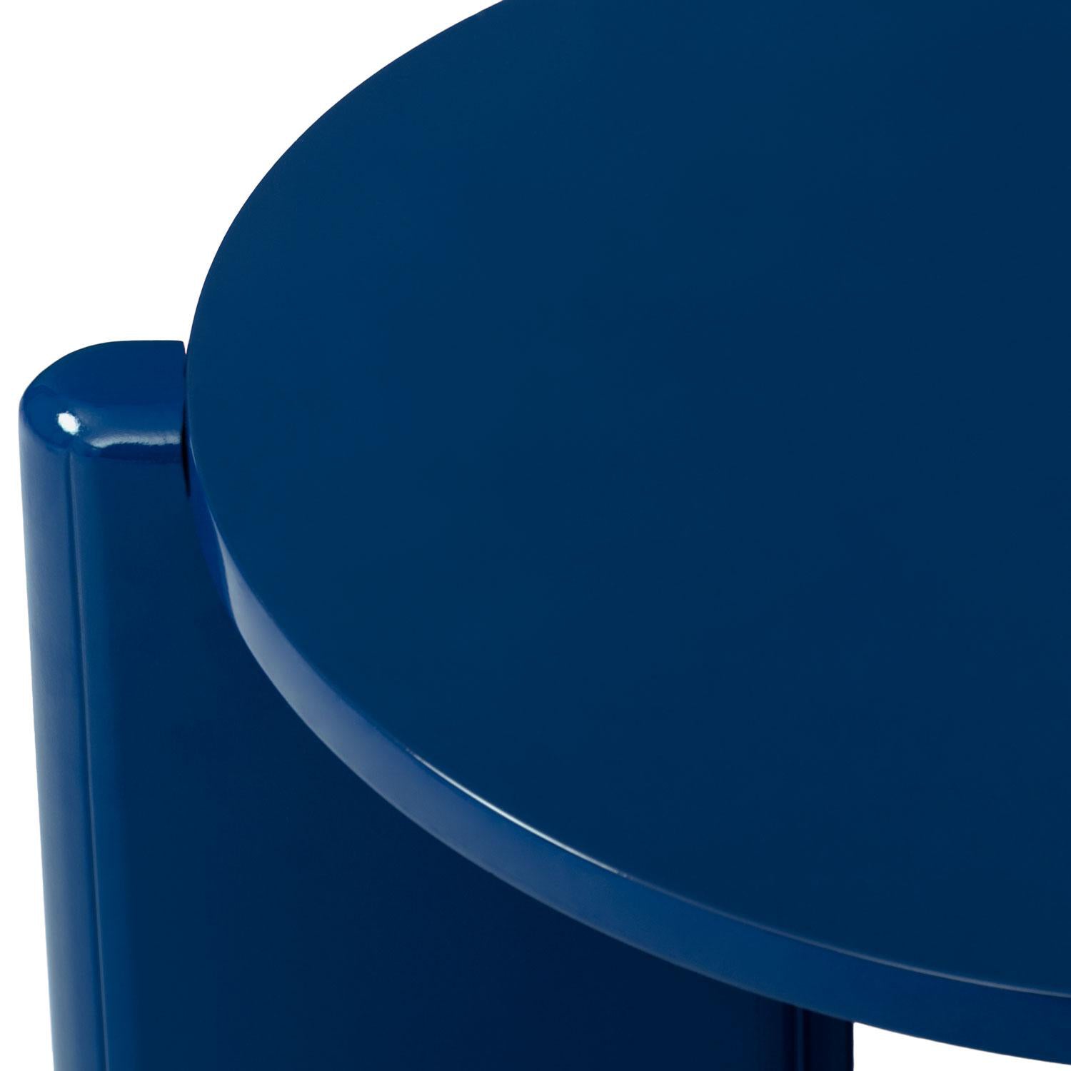 Mesa De Centro Oklam Redonda 90 Redonda Azul