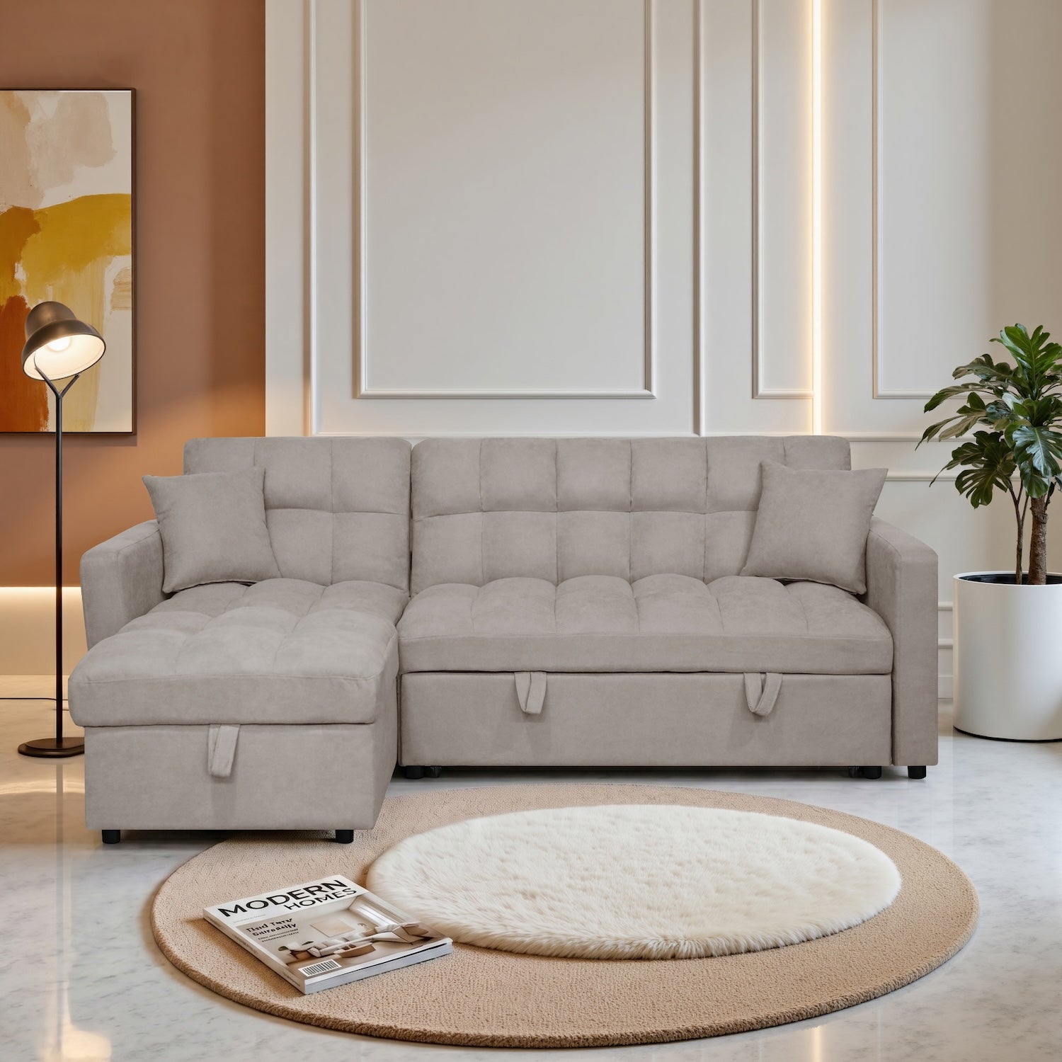 Sala cama Lenon Microfibra Beige
