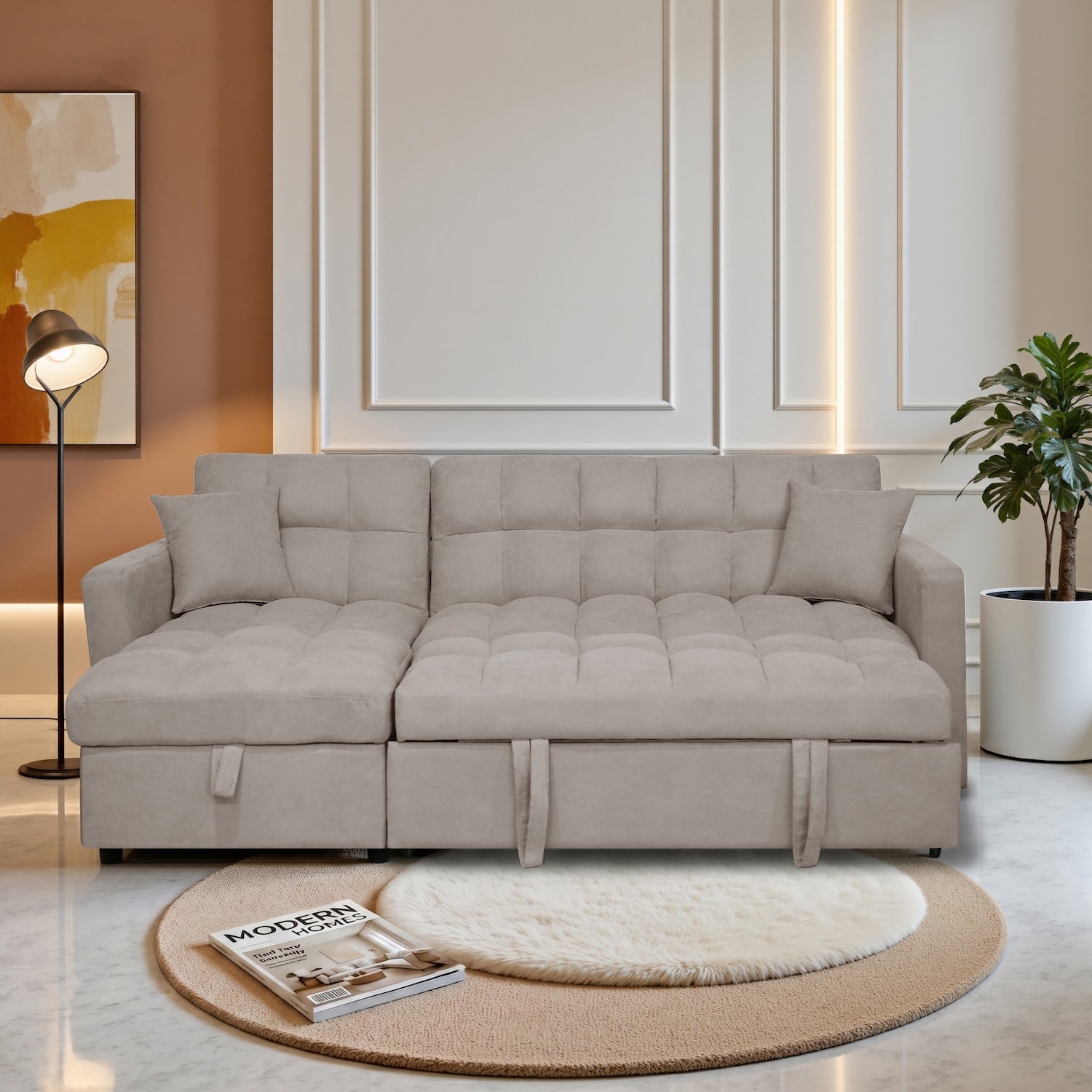 Sala cama Lenon Microfibra Beige